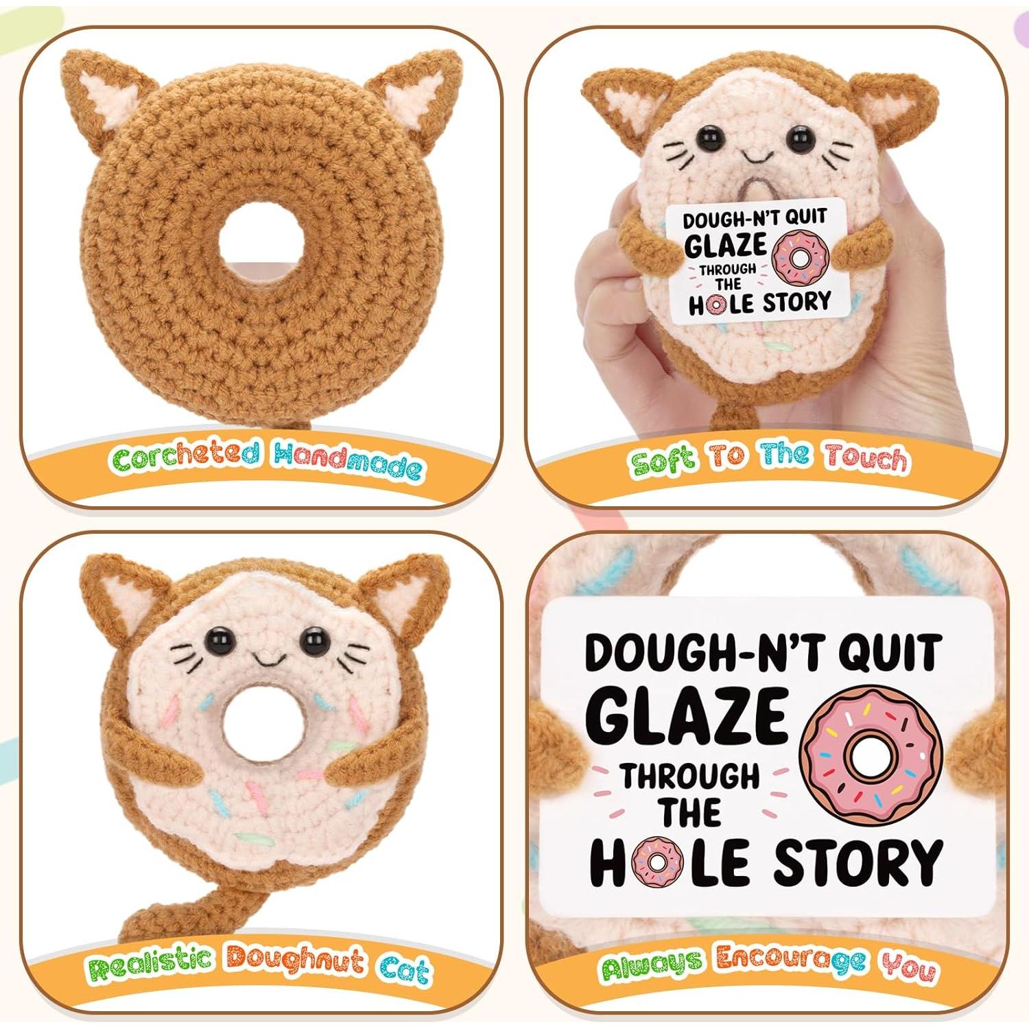 Muñeca de Ganchillo Emocional A_AIFAMY Gato Donut 9.9x5.8cm