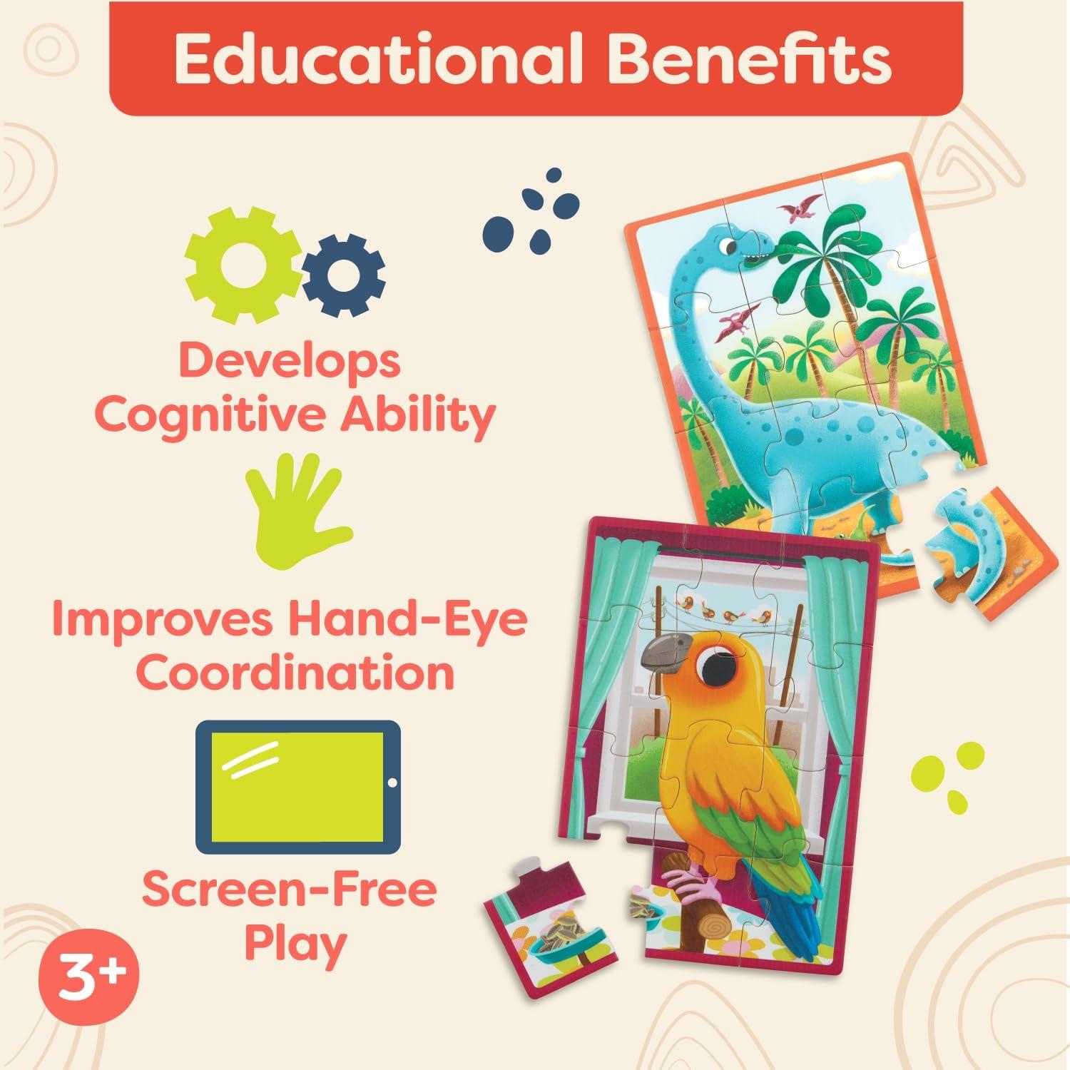 Pack de Rompecabezas de Madera B. toys - 8 Piezas para Niños 3+