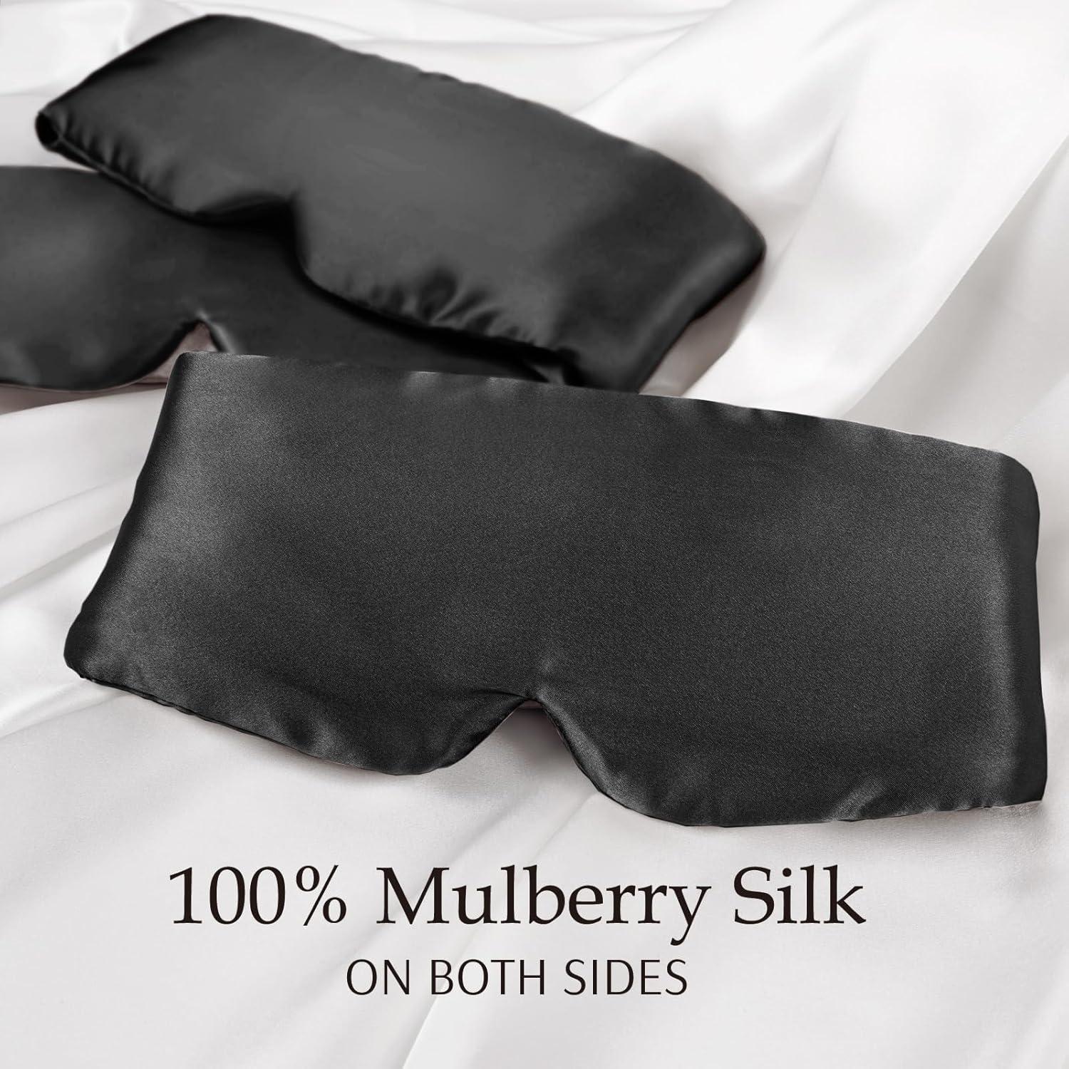 Máscara de Sueño de Seda 100% Mulberry Zenssia - Grande Ajustable