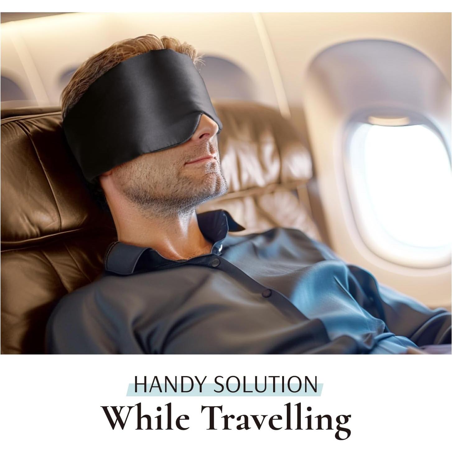 Máscara de Sueño de Seda 100% Mulberry Zenssia - Grande Ajustable