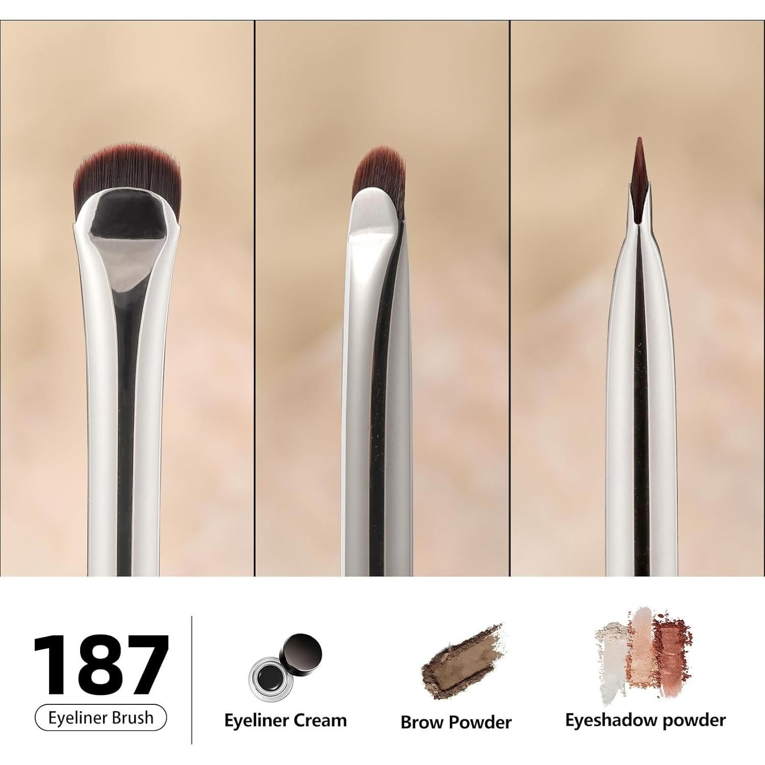 Brocha para Eyeliner y Cejas ALBEAUT 187 Curvado 17cm