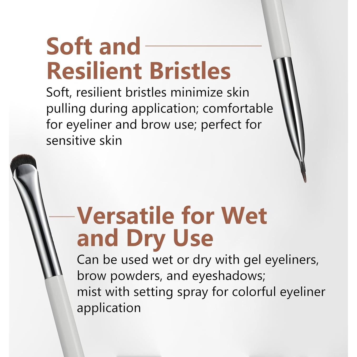 Brocha para Eyeliner y Cejas ALBEAUT 187 Curvado 17cm