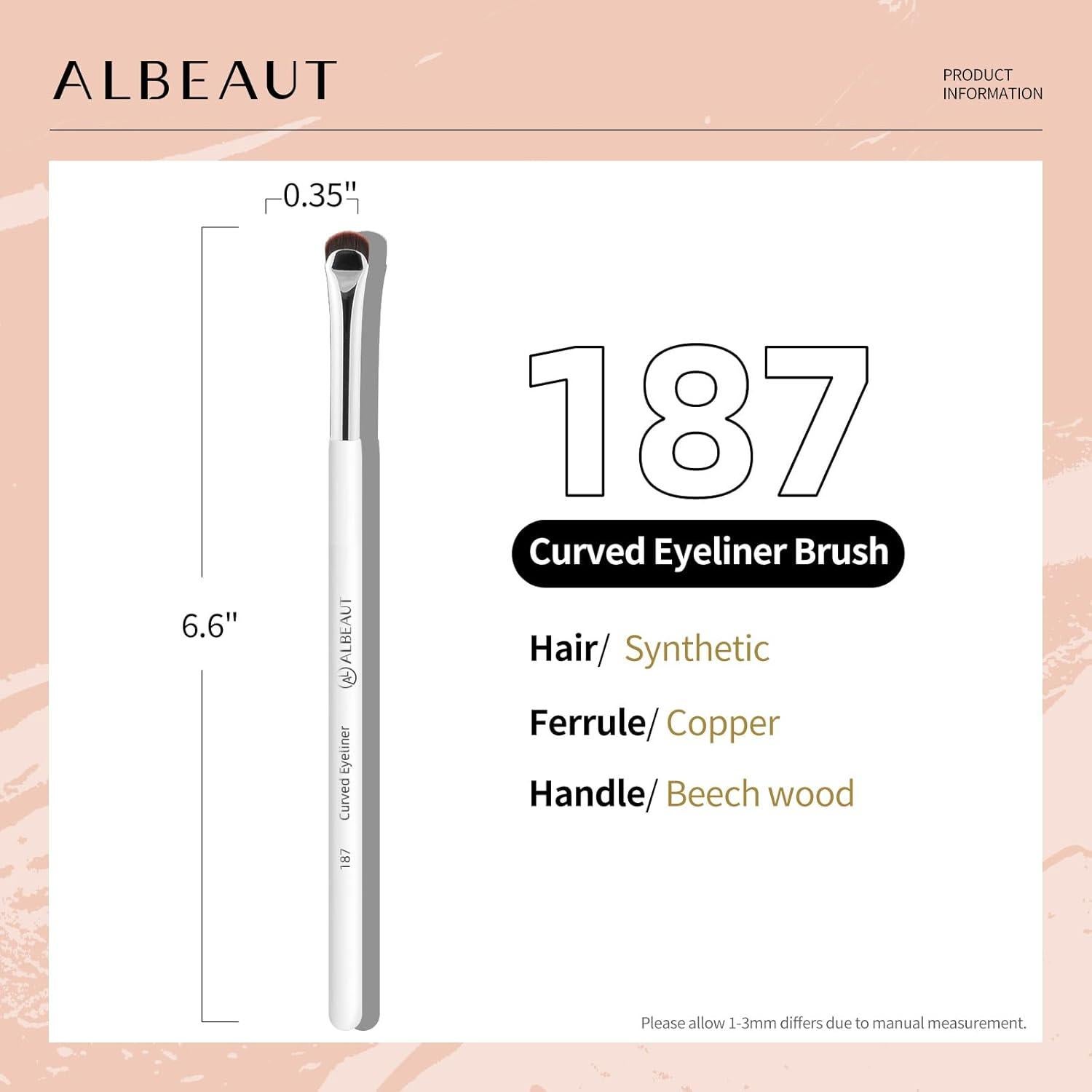 Brocha para Eyeliner y Cejas ALBEAUT 187 Curvado 17cm