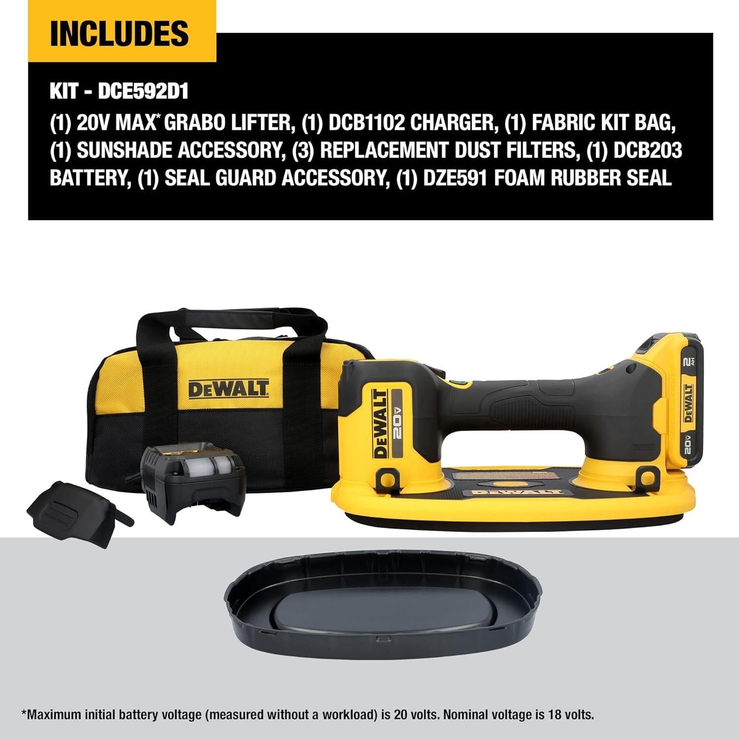 Elevador de Succión DEWALT 20V MAX con Batería 120.2 kg