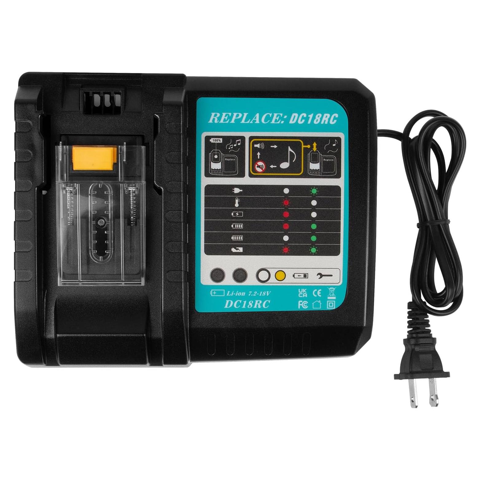 Cargador Rápido Makita DC18RC 14.4V-18V Li-Ion 0.54kg