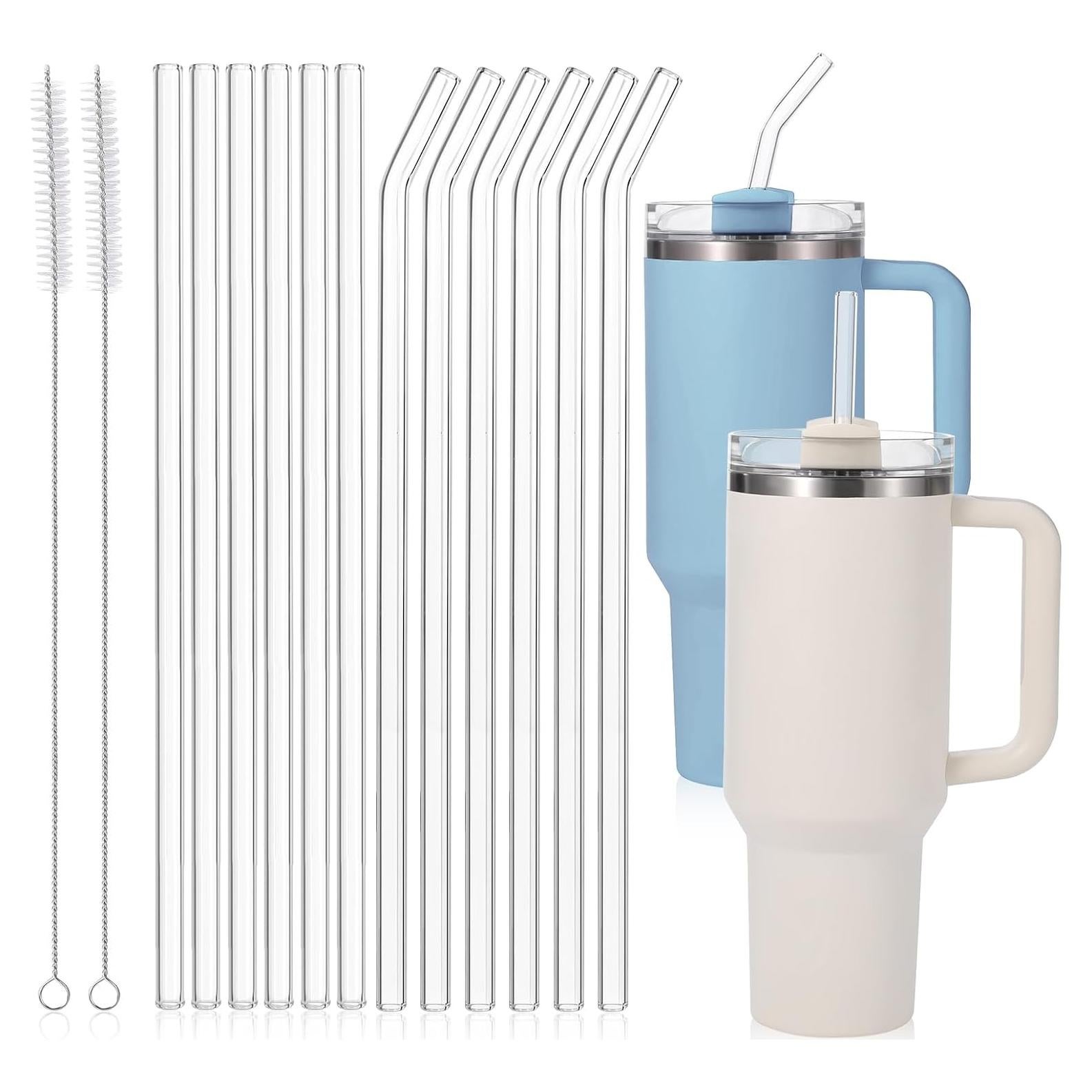 Pajitas de vidrio reutilizables MYJIE para vaso Stanley 30 cm