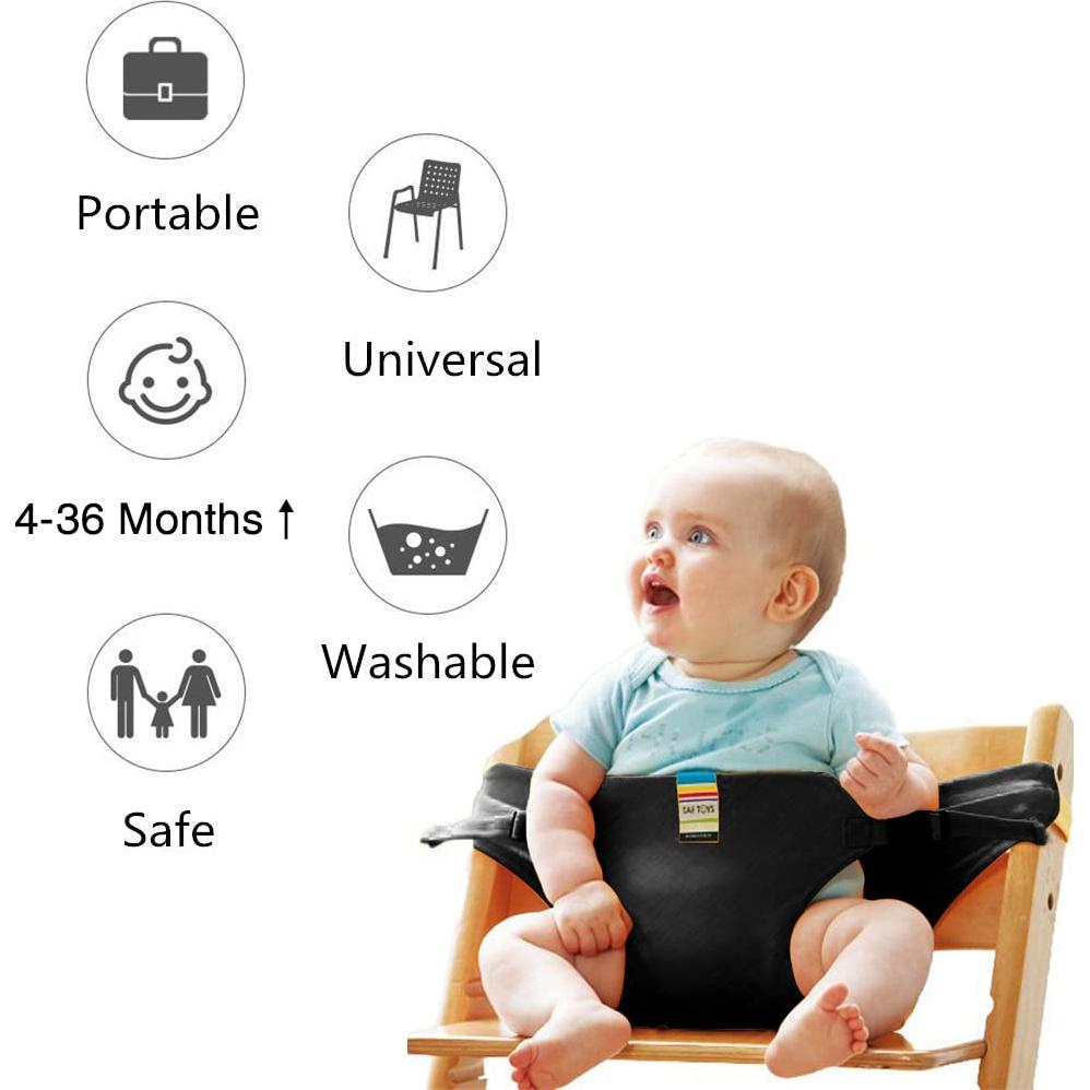 Arnés de Seguridad Lychee para Silla Alta Bebé Negro