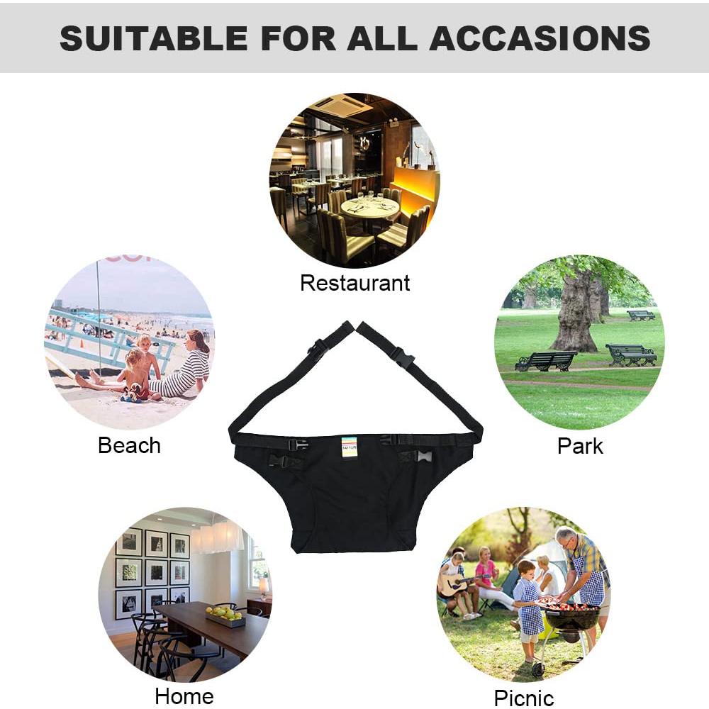 Arnés de Seguridad Lychee para Silla Alta Bebé Negro