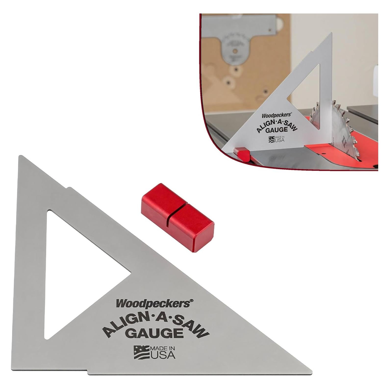 Medidor y Base Align-A-Saw Woodpeckers para Sierra de Banco