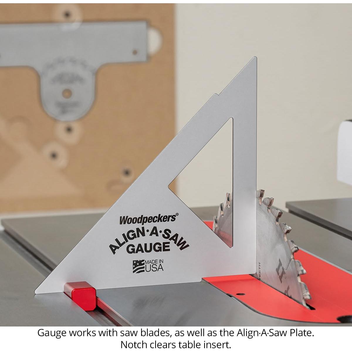 Medidor y Base Align-A-Saw Woodpeckers para Sierra de Banco