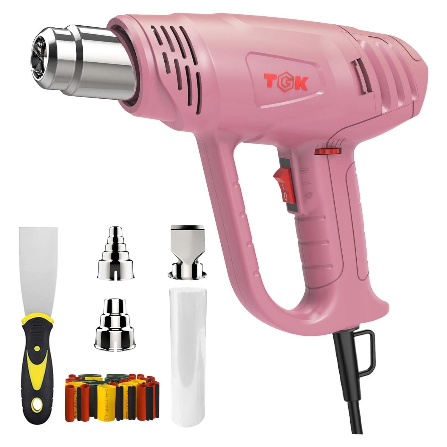 Pistola de Calor TGK 1800W con 6 Boquillas y Control de Temperatura