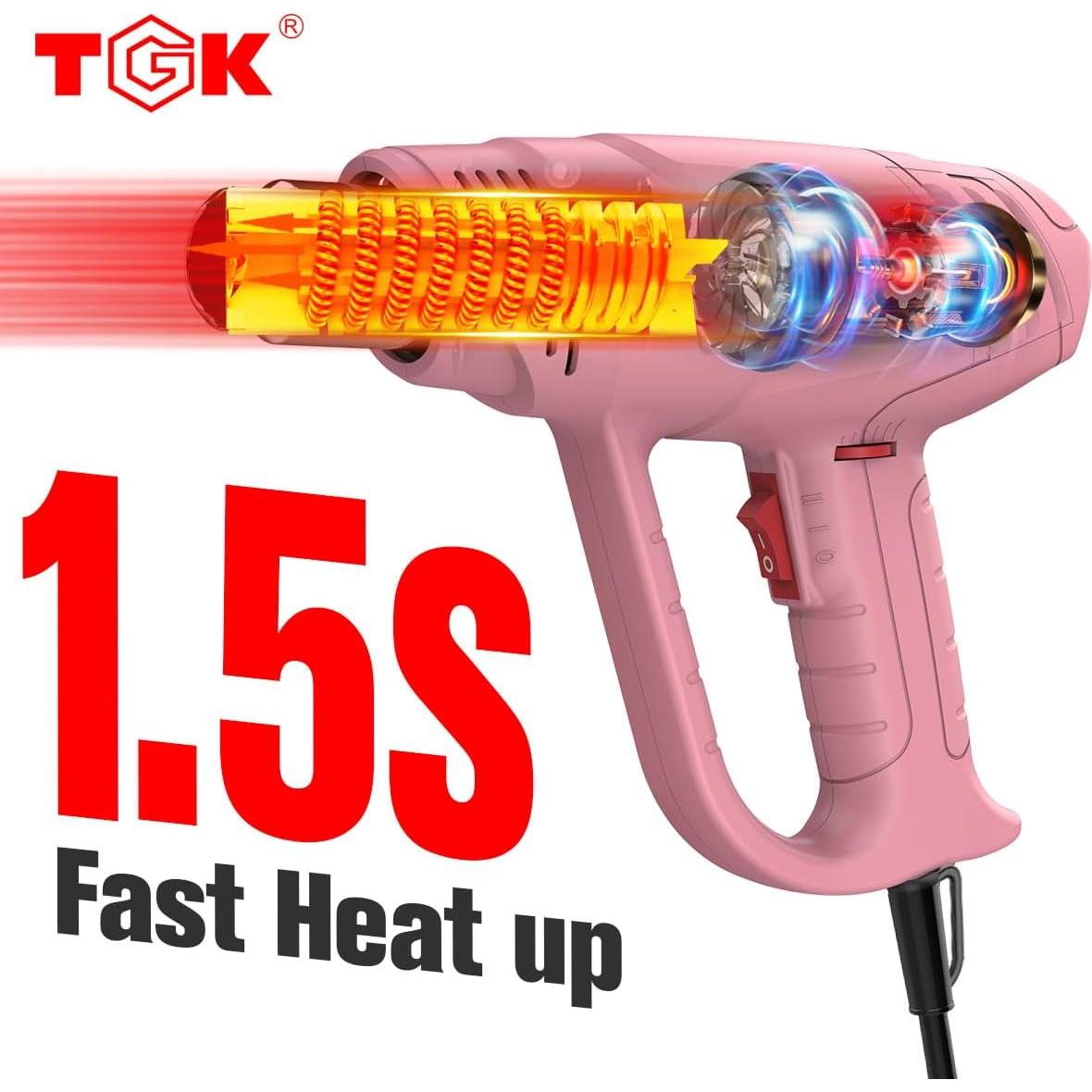 Pistola de Calor TGK 1800W con 6 Boquillas y Control de Temperatura