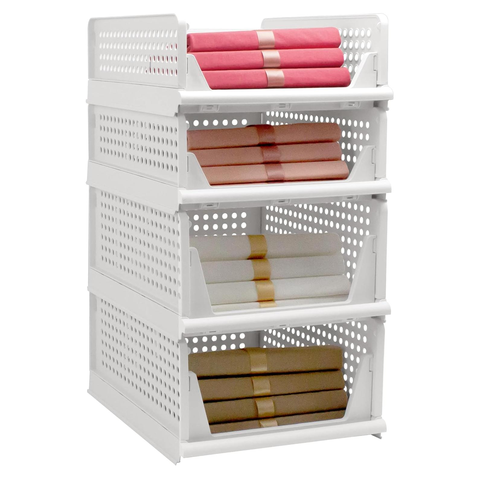 Cestas de Almacenamiento Apilables Goderewild 2L2S Blancas