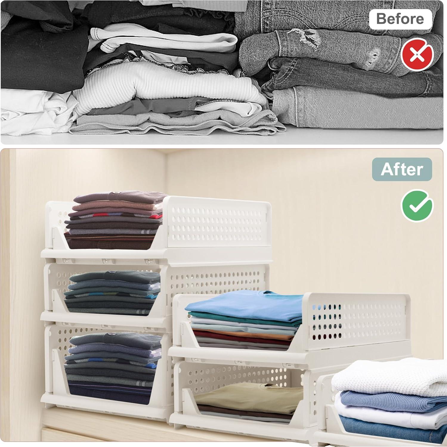 Cestas de Almacenamiento Apilables Goderewild 2L2S Blancas