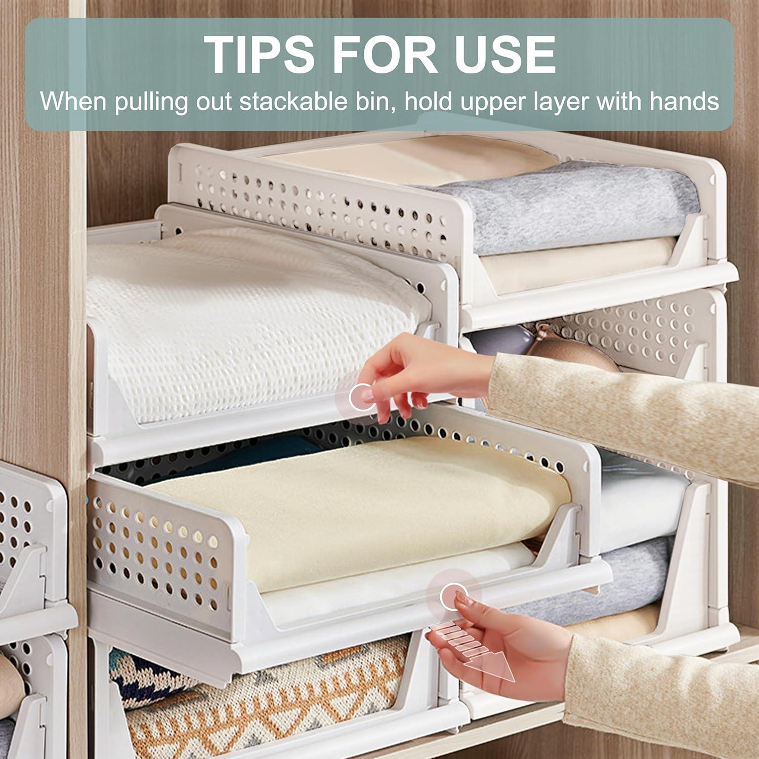 Cestas de Almacenamiento Apilables Goderewild 2L2S Blancas