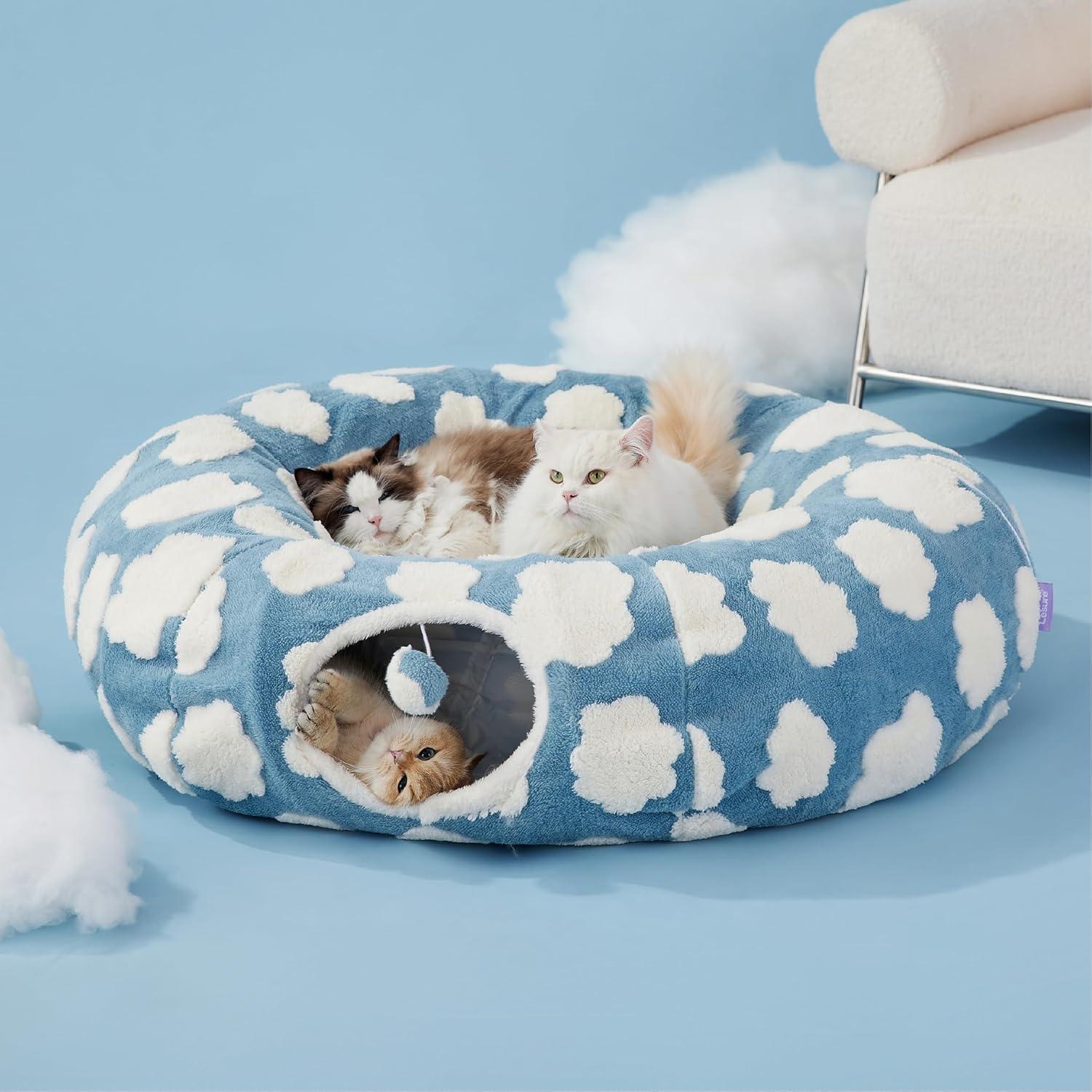 Cama Túnel Grande Lesure para Gatos y Perros Azul