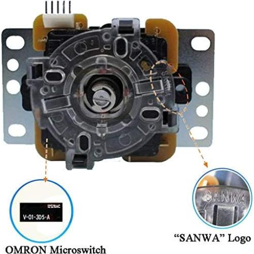 Joystick Sanwa JLF-TP-8YT Negro Original para Arcade 4/8 Vías