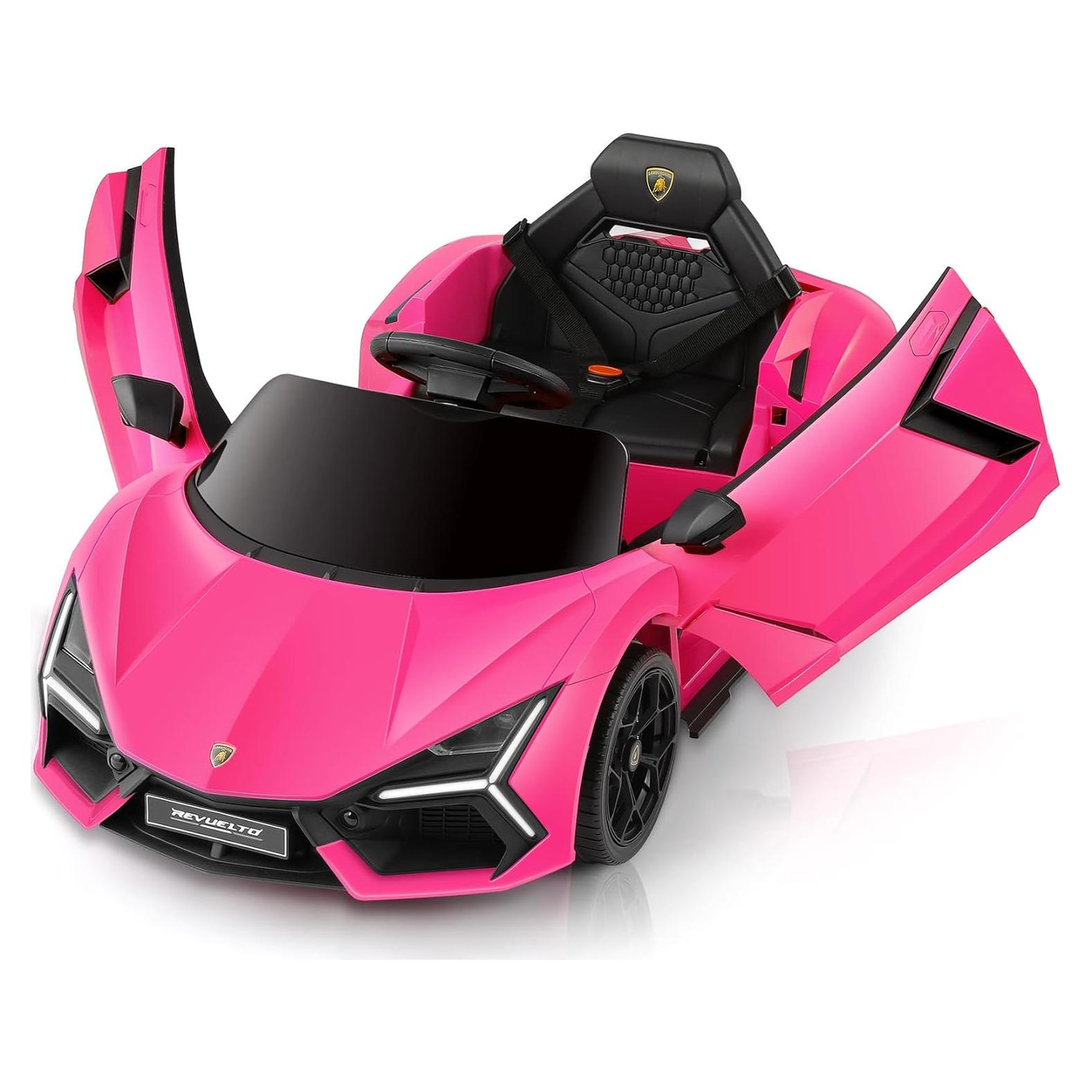 Coche Eléctrico para Niños ELEMARA Lamborghini Rosa 12V
