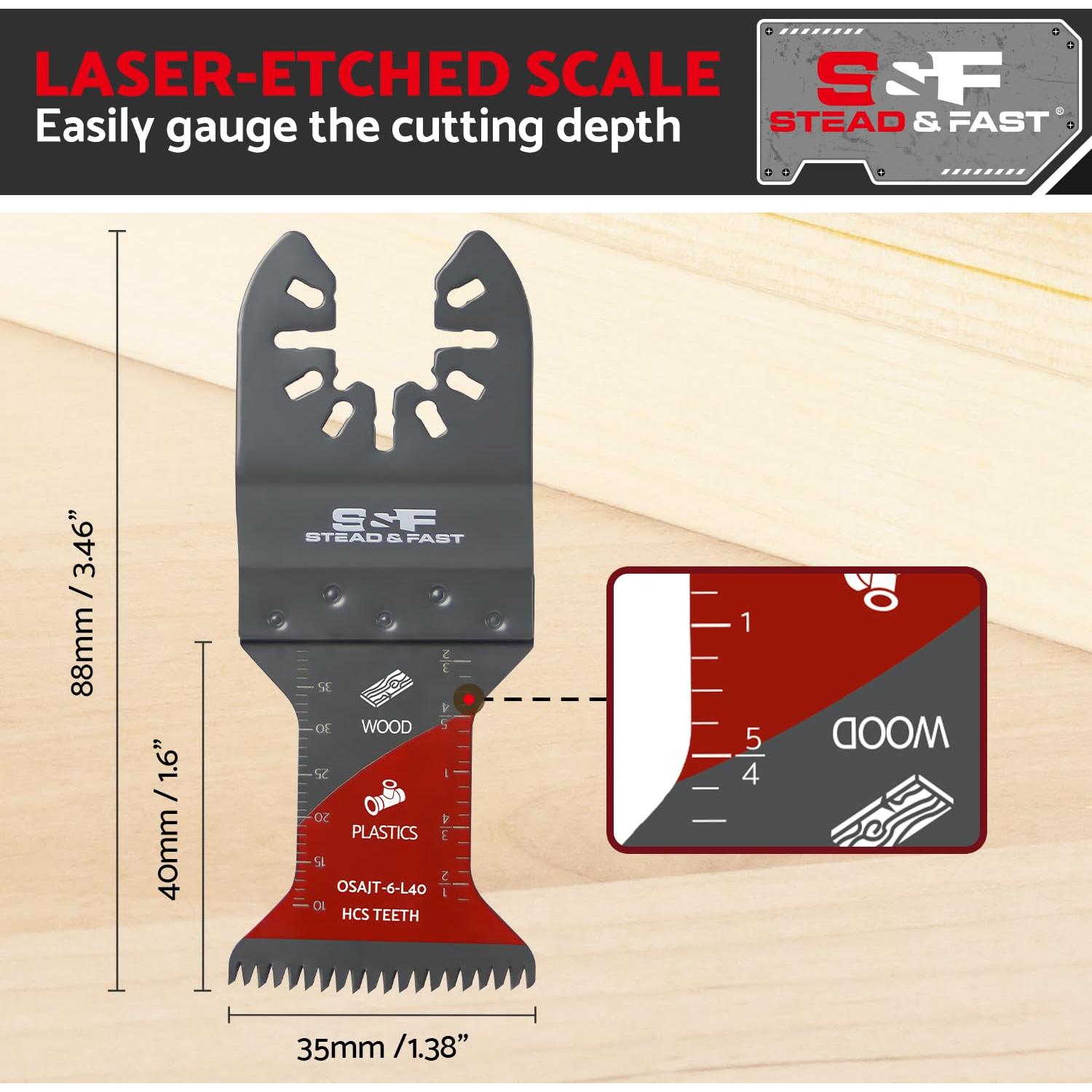 Hojas de Herramienta Oscilante S&F STEAD & FAST 6 Pcs Madera