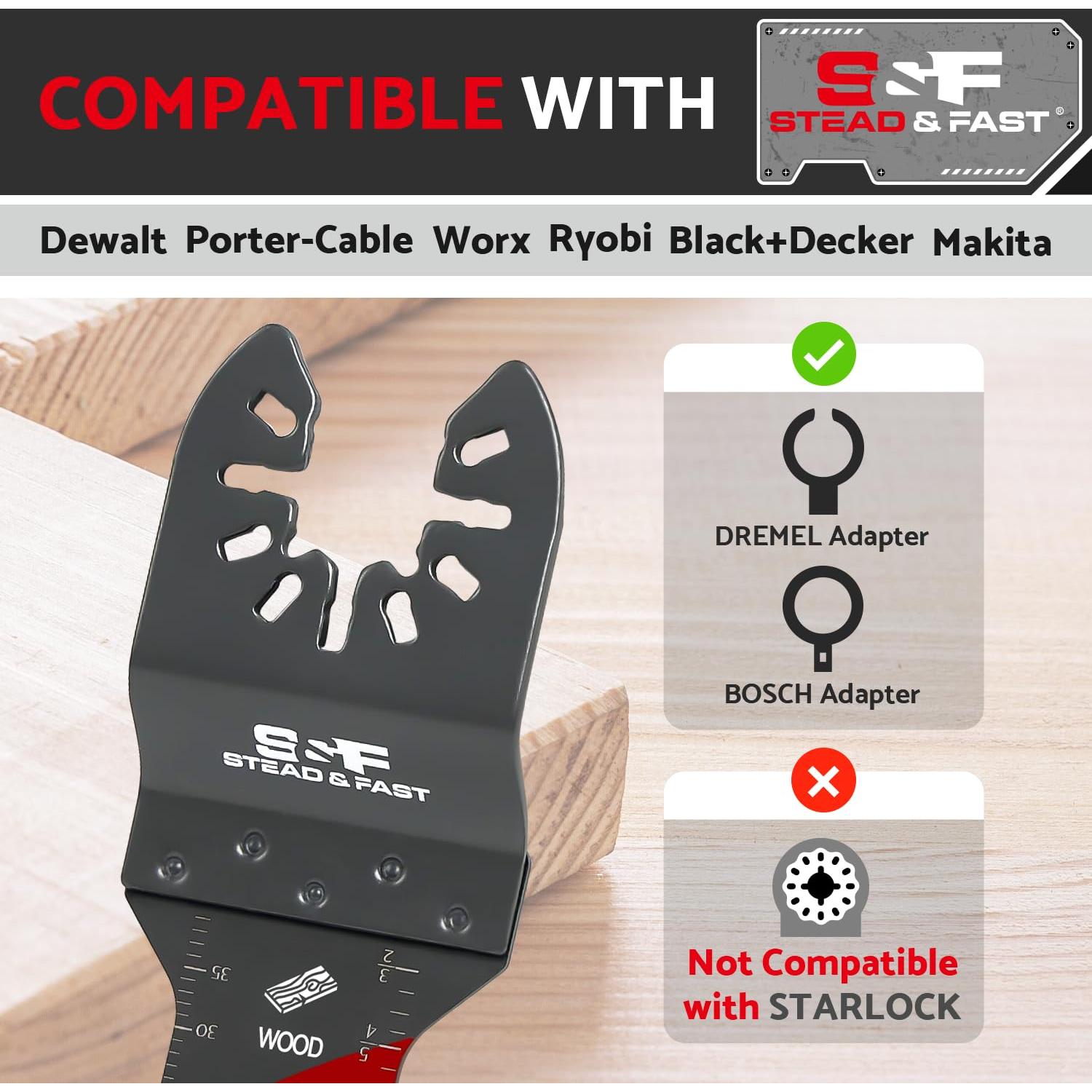 Hojas de Herramienta Oscilante S&F STEAD & FAST 6 Pcs Madera