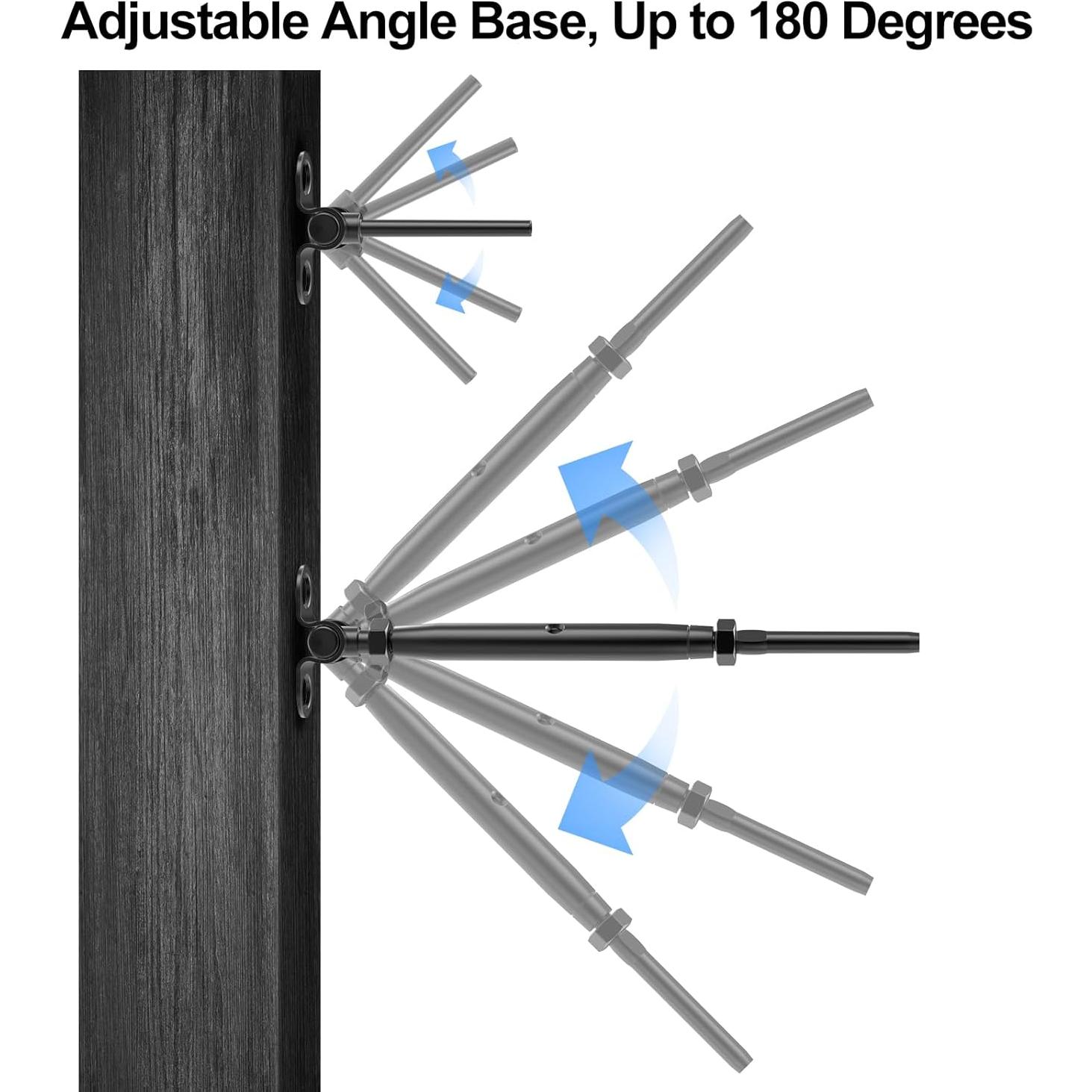 Kit de Barandilla de Cable BLIKA Negro 10 Pares 1/8" Acero Inoxidable