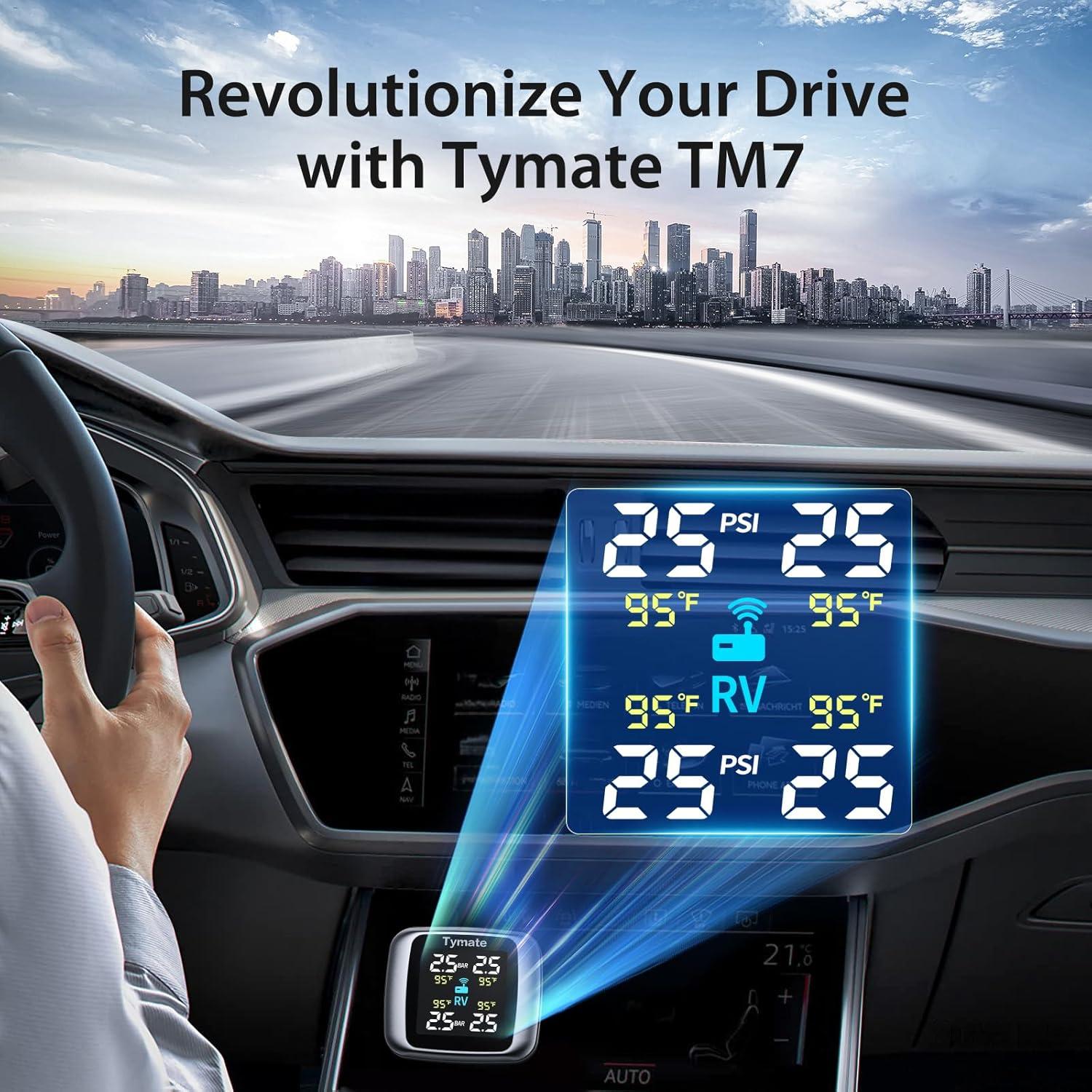 Monitoreo de Neumáticos Tymate TM7, TPMS Inalámbrico 4 Sensores