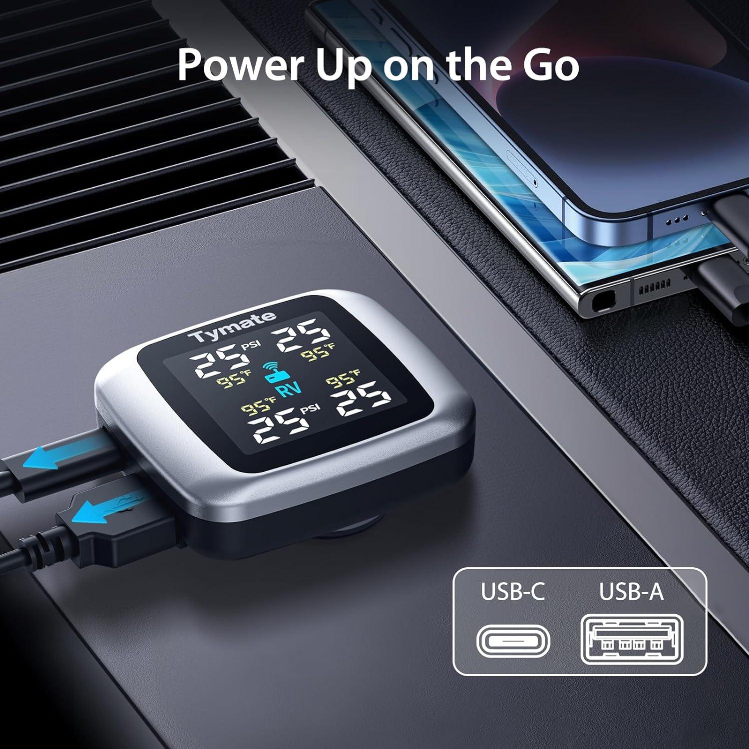 Monitoreo de Neumáticos Tymate TM7, TPMS Inalámbrico 4 Sensores