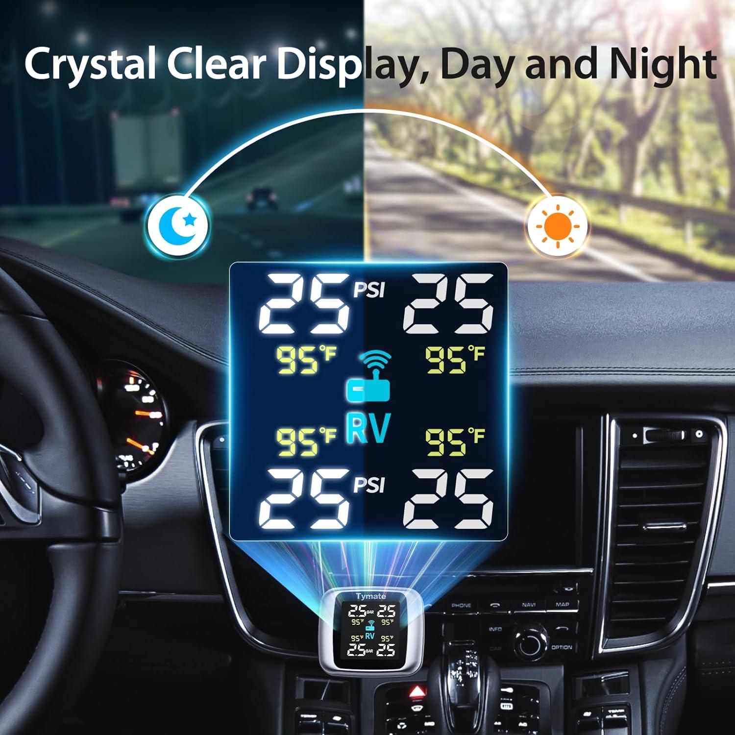 Monitoreo de Neumáticos Tymate TM7, TPMS Inalámbrico 4 Sensores