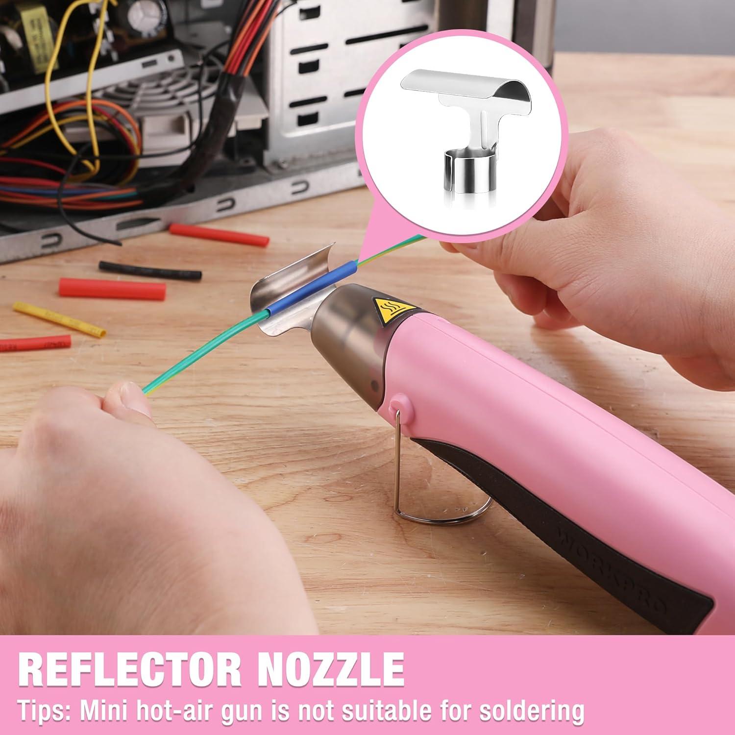 Pistola de Calor WORKPRO 400W Rosa con 2 Temperaturas