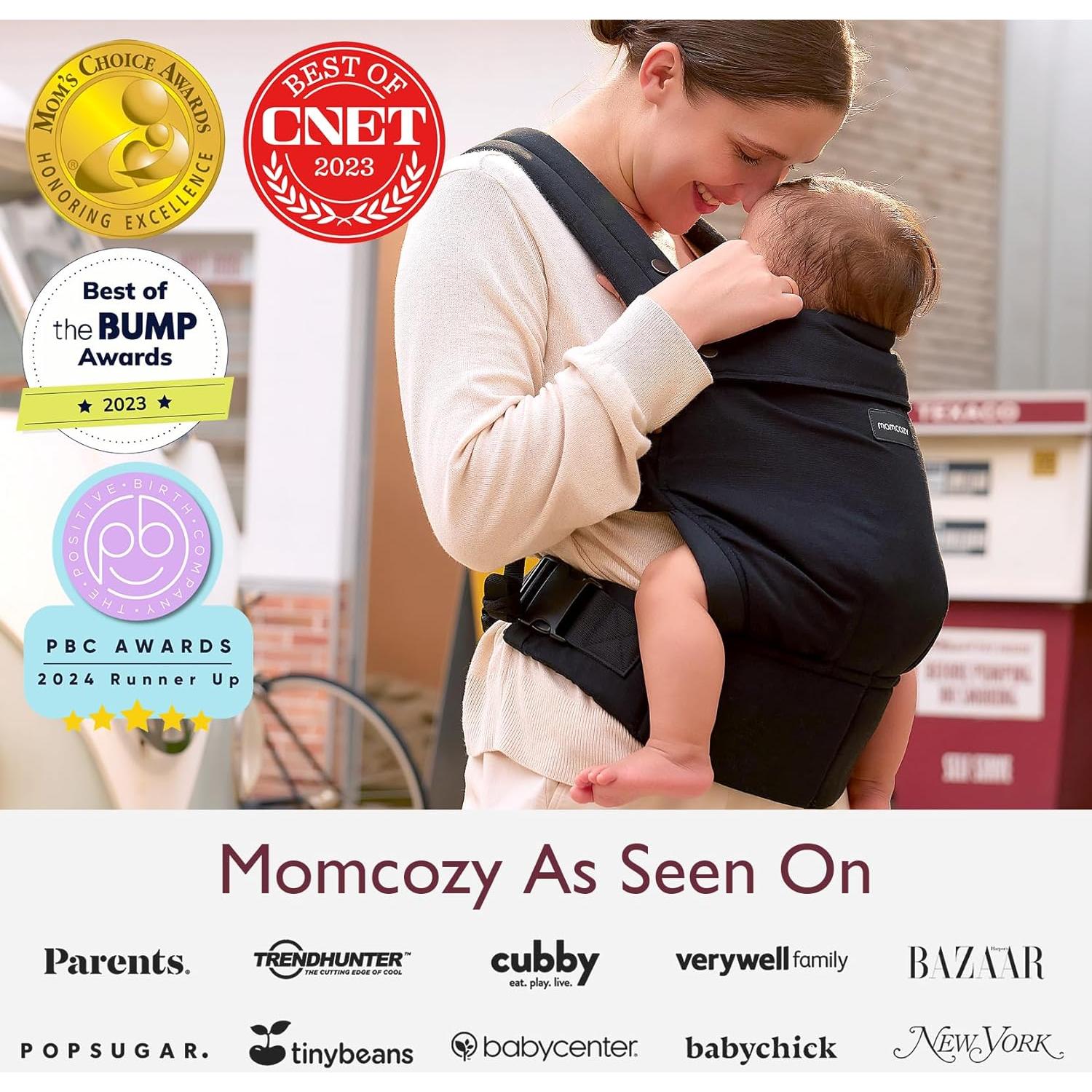 Momcozy Portabebés Ergonómico Negro 3 en 1 para 3-20 kg