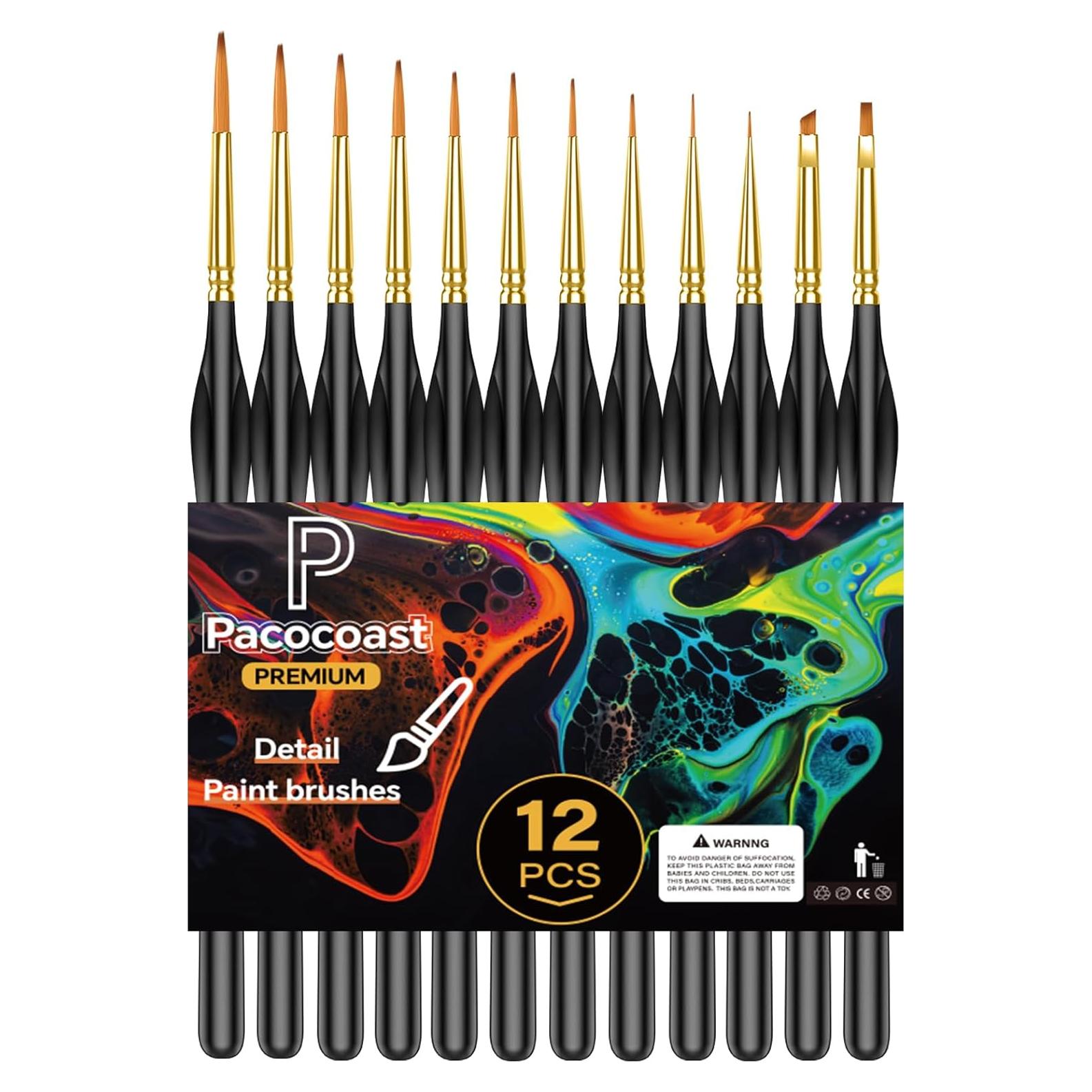 Juego de Pinceles Detallados Pacocoast 12 Piezas Negro