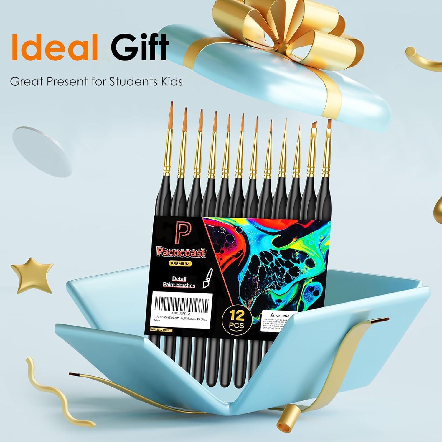 Juego de Pinceles Detallados Pacocoast 12 Piezas Negro