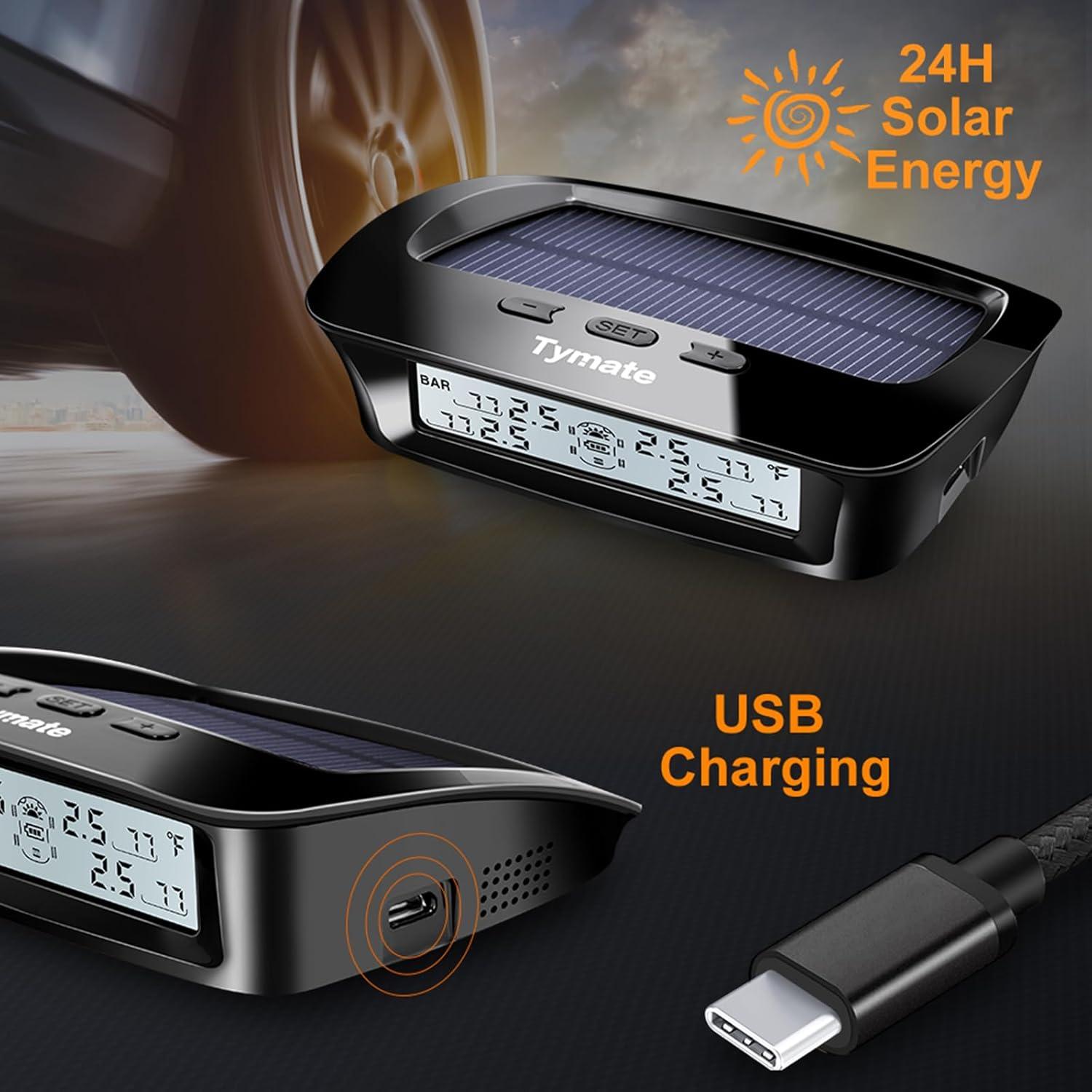 Sistema de Monitoreo de Neumáticos Tymate M12-3 Solar 4 Sensores