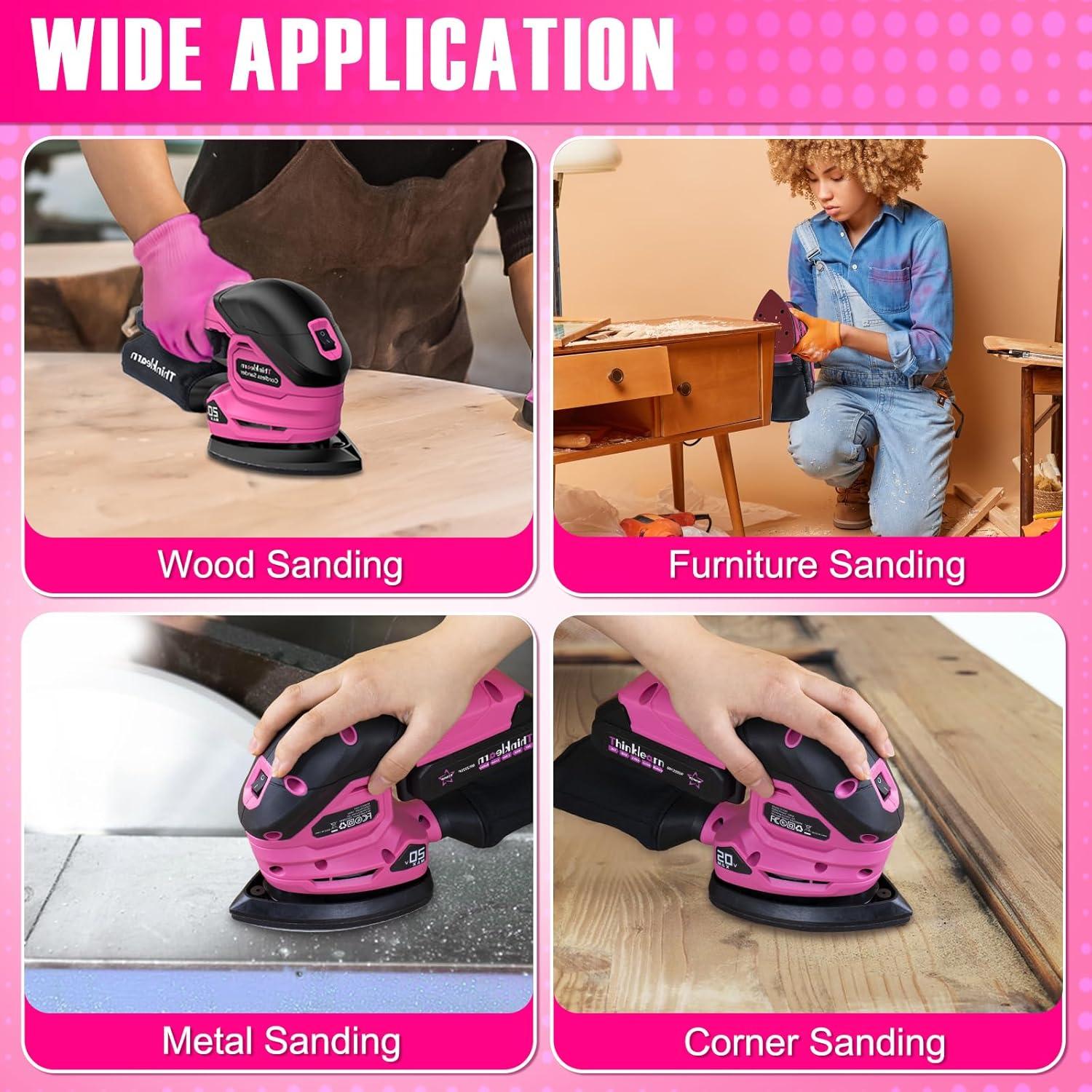 Lijadora Detallada Inalámbrica ThinkLearn 20V con 2 Baterías