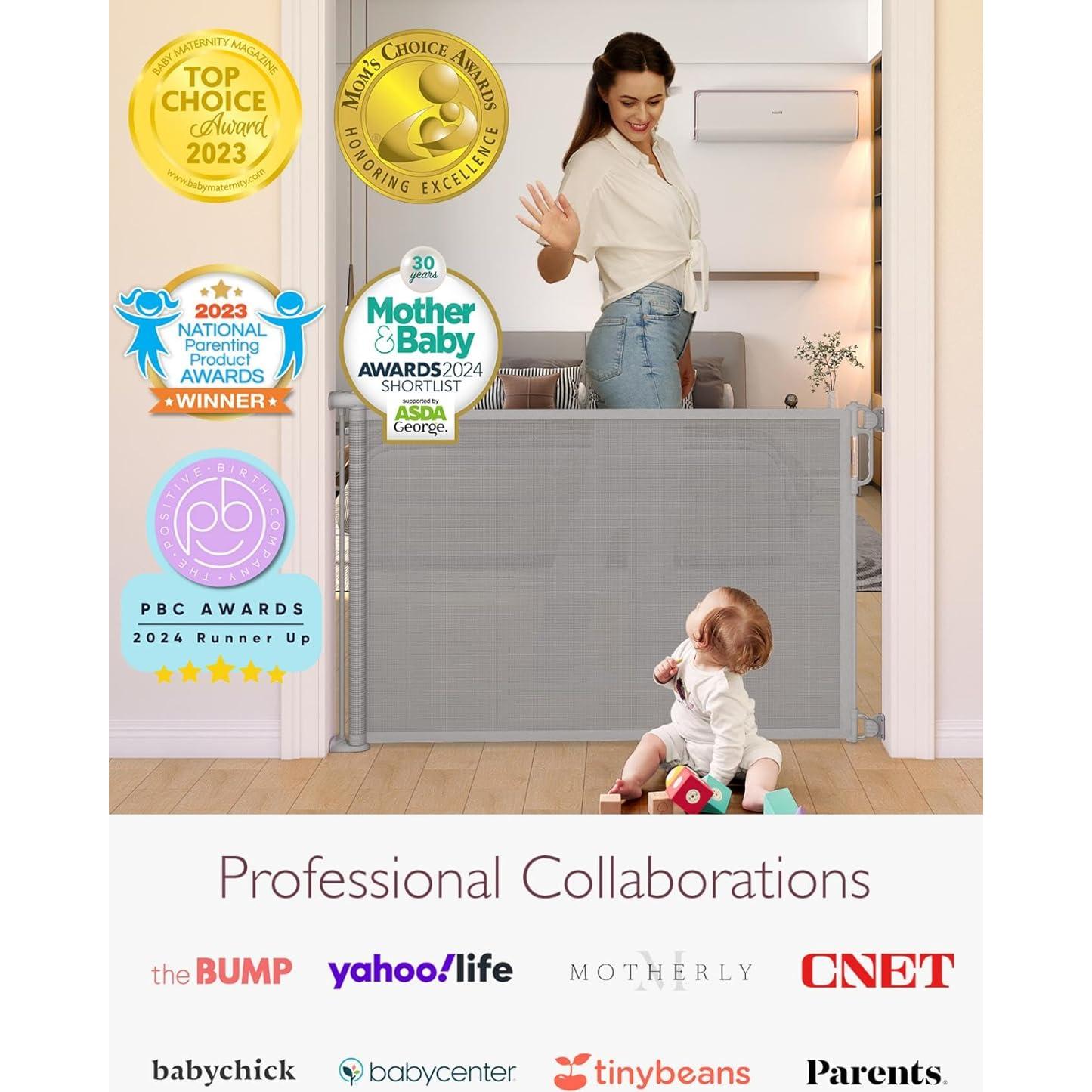 Puerta Retráctil para Bebés Momcozy 84x140 cm Seguridad