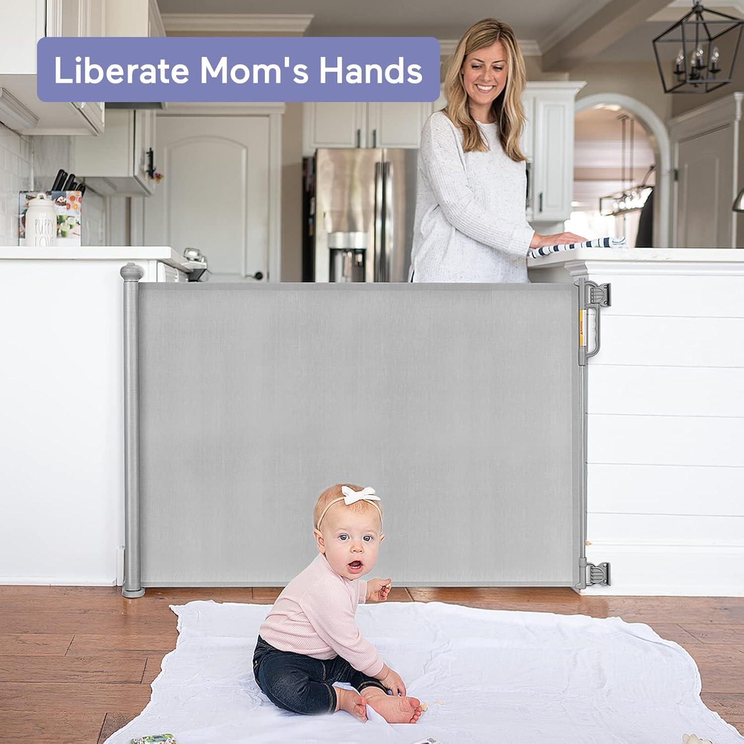 Puerta Retráctil para Bebés Momcozy 84x140 cm Seguridad