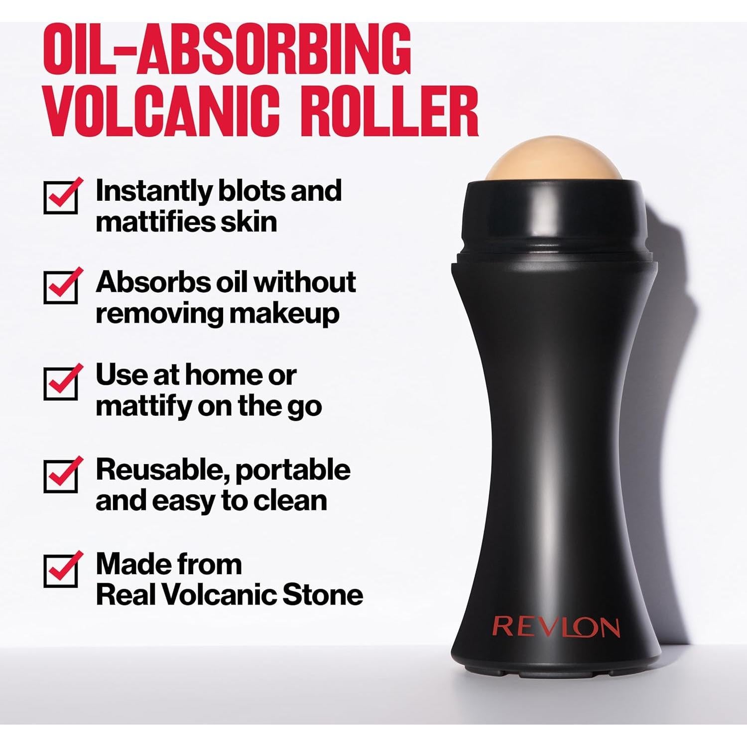 Rodillo Facial Revlon de Piedra Volcánica, Control de Piel Grasa