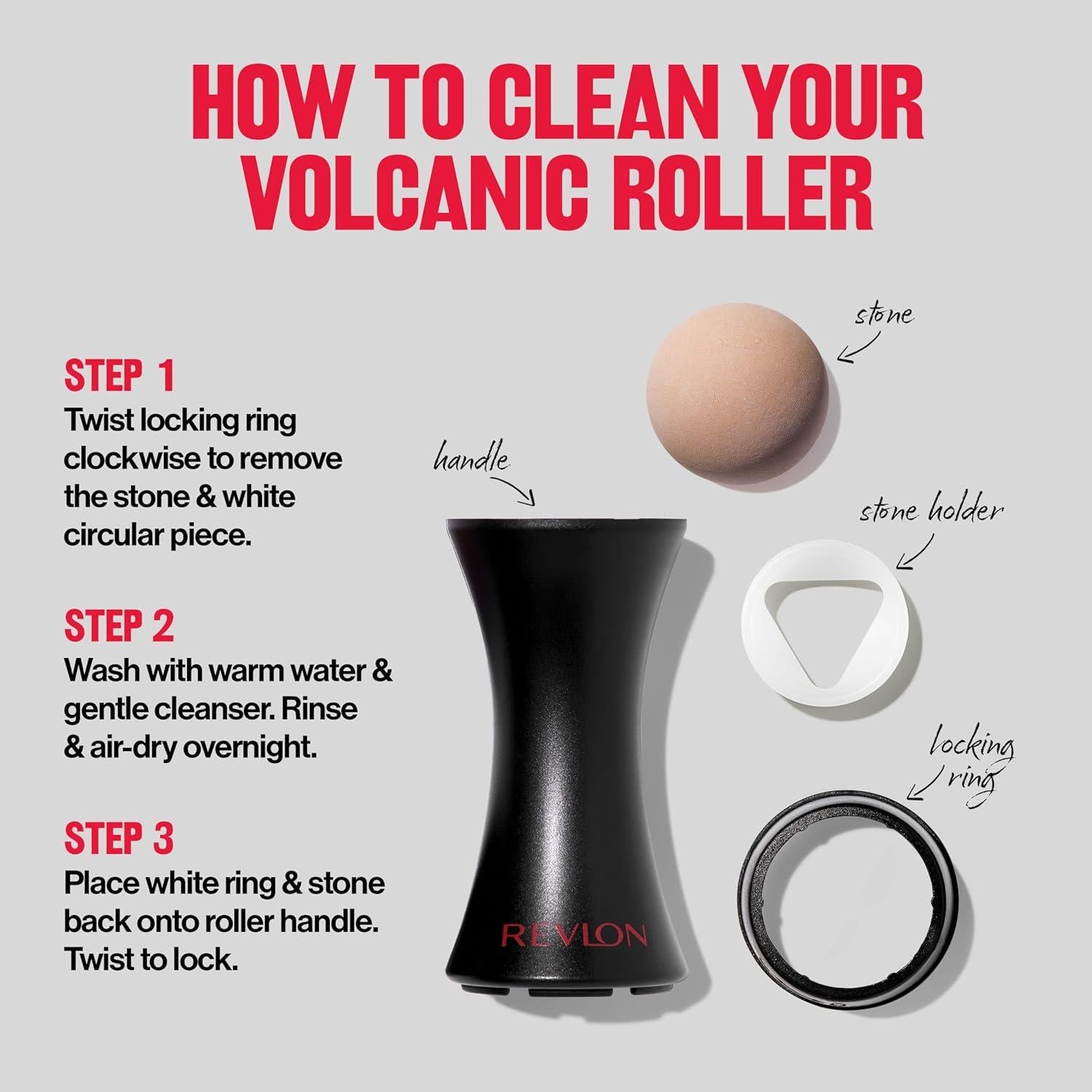 Rodillo Facial Revlon de Piedra Volcánica, Control de Piel Grasa