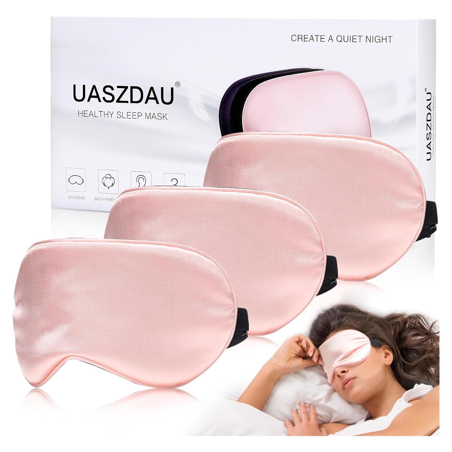 Máscara de Sueño de Seda Uaszdau - Paquete de 3 Rosa