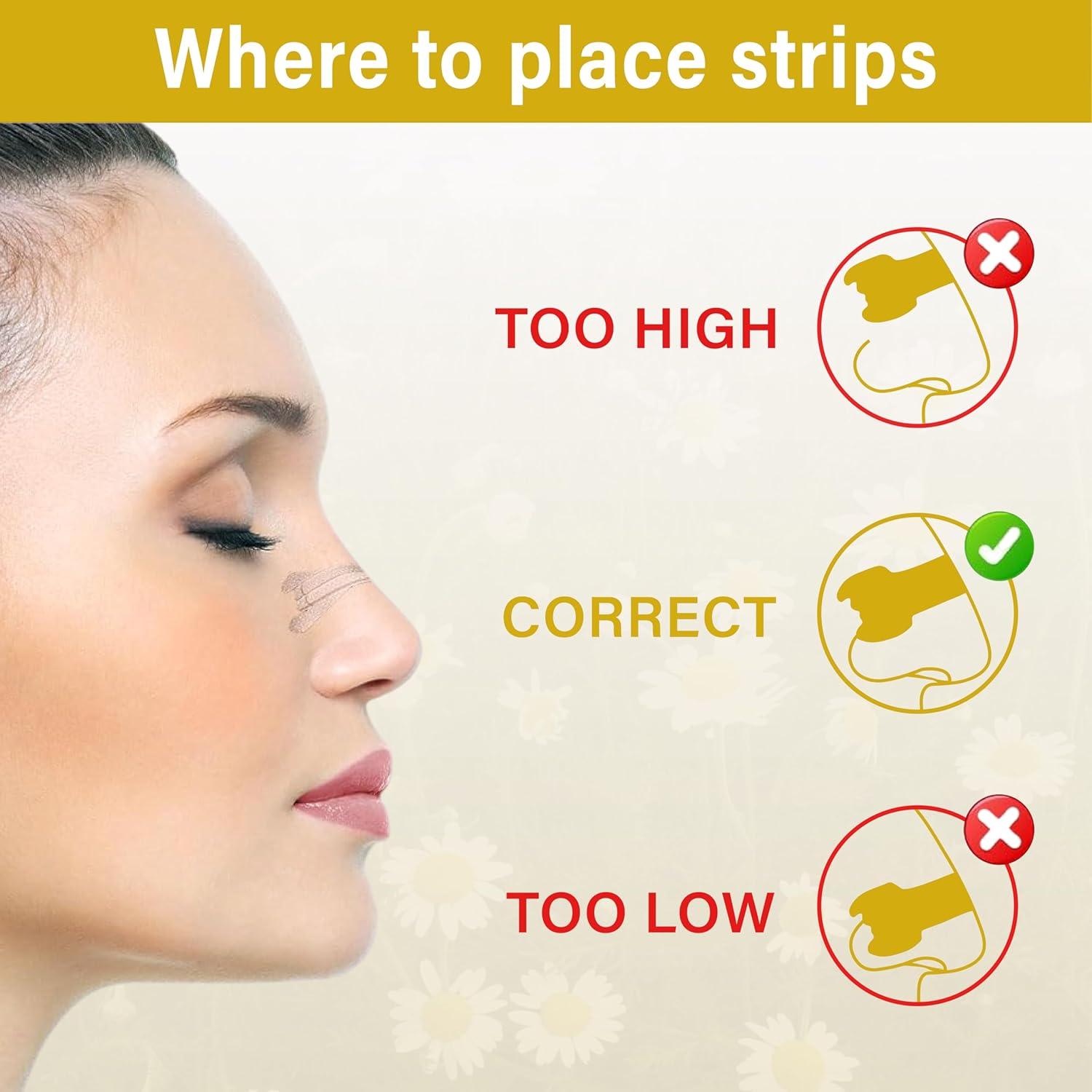 Chamomile Nasal Strips for Snoring - Pack of 100 Tan Nose Strips to Improve Snoring - Helpful to Improve Sleeping, Nasal Congestion Due to Cold and Allergies