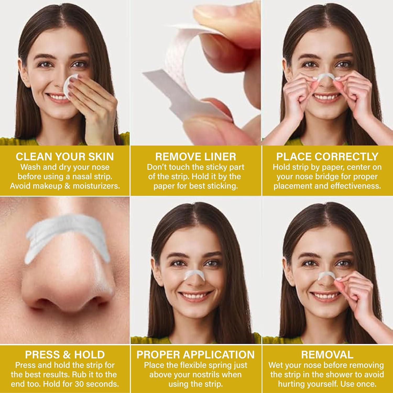 Chamomile Nasal Strips for Snoring - Pack of 100 Tan Nose Strips to Improve Snoring - Helpful to Improve Sleeping, Nasal Congestion Due to Cold and Allergies