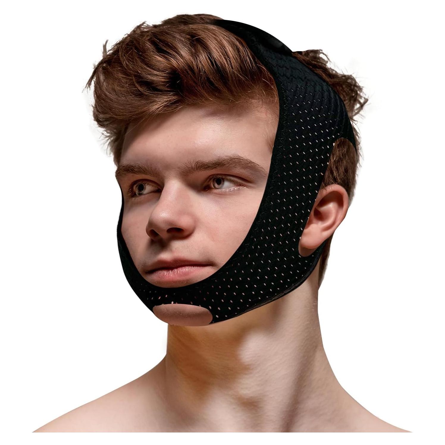 Correa para Barbilla Anti Ronquidos WOOWME Ajustable Negro L