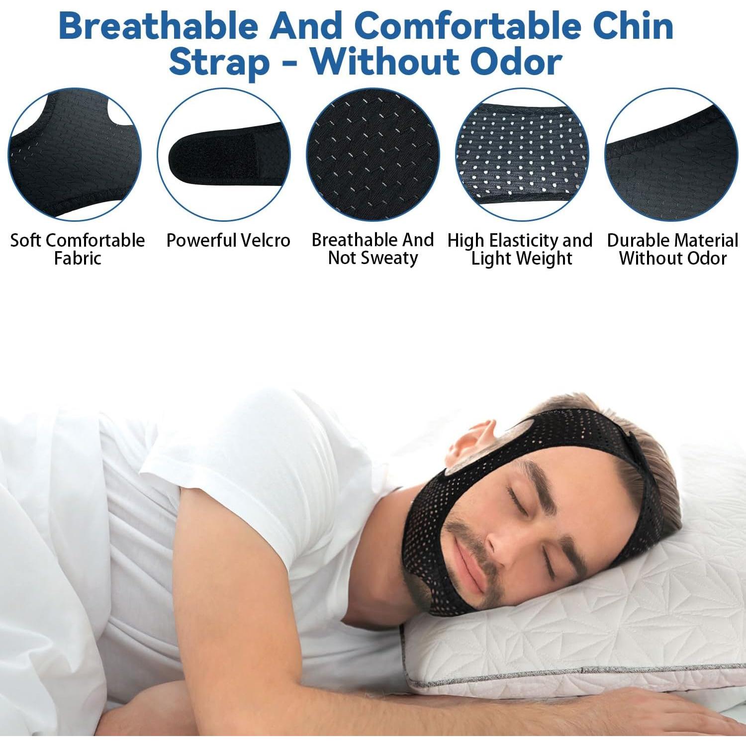 Correa para Barbilla Anti Ronquidos WOOWME Ajustable Negro L