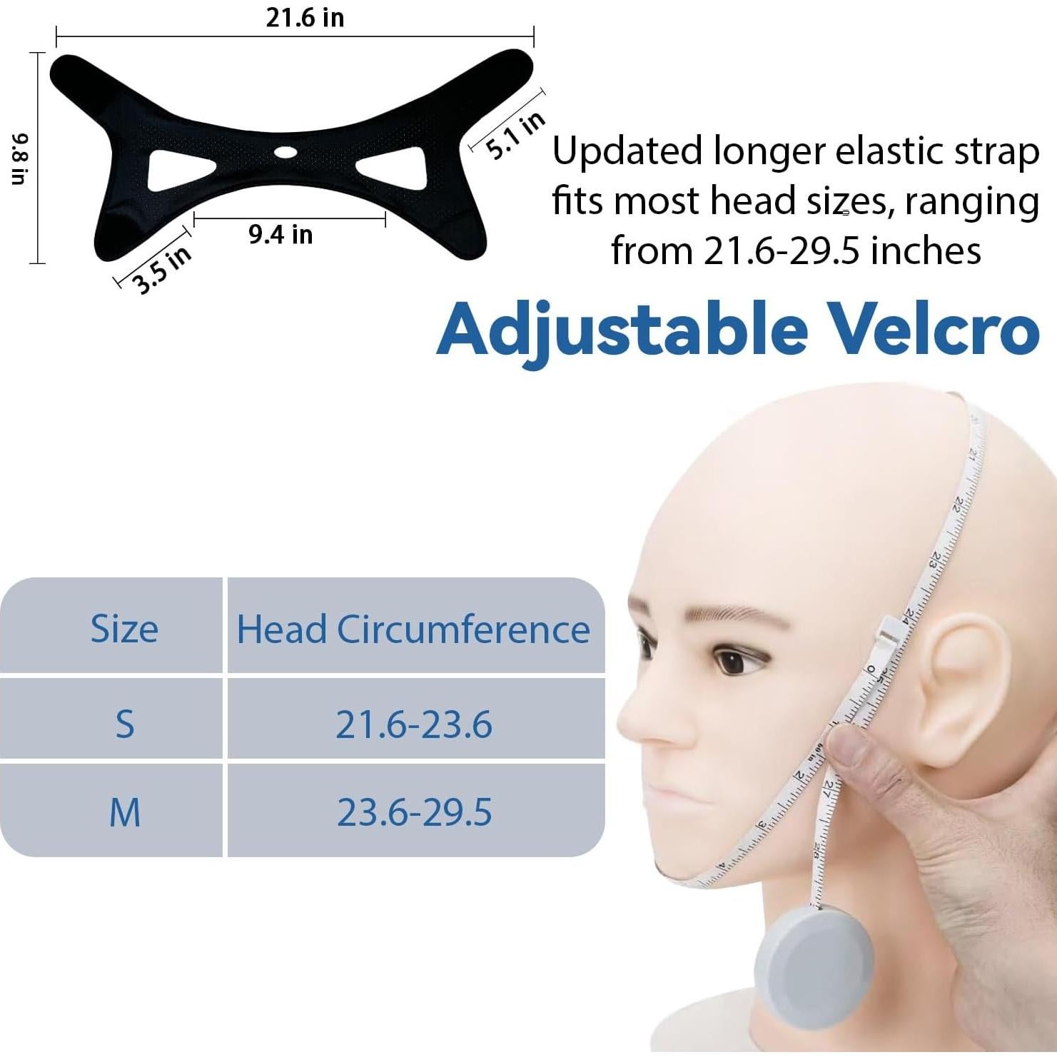 Correa para Barbilla Anti Ronquidos WOOWME Ajustable Negro L