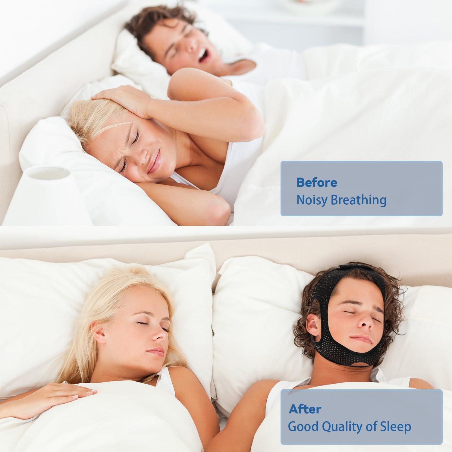 Correa para Barbilla Anti Ronquidos WOOWME Ajustable Negro L