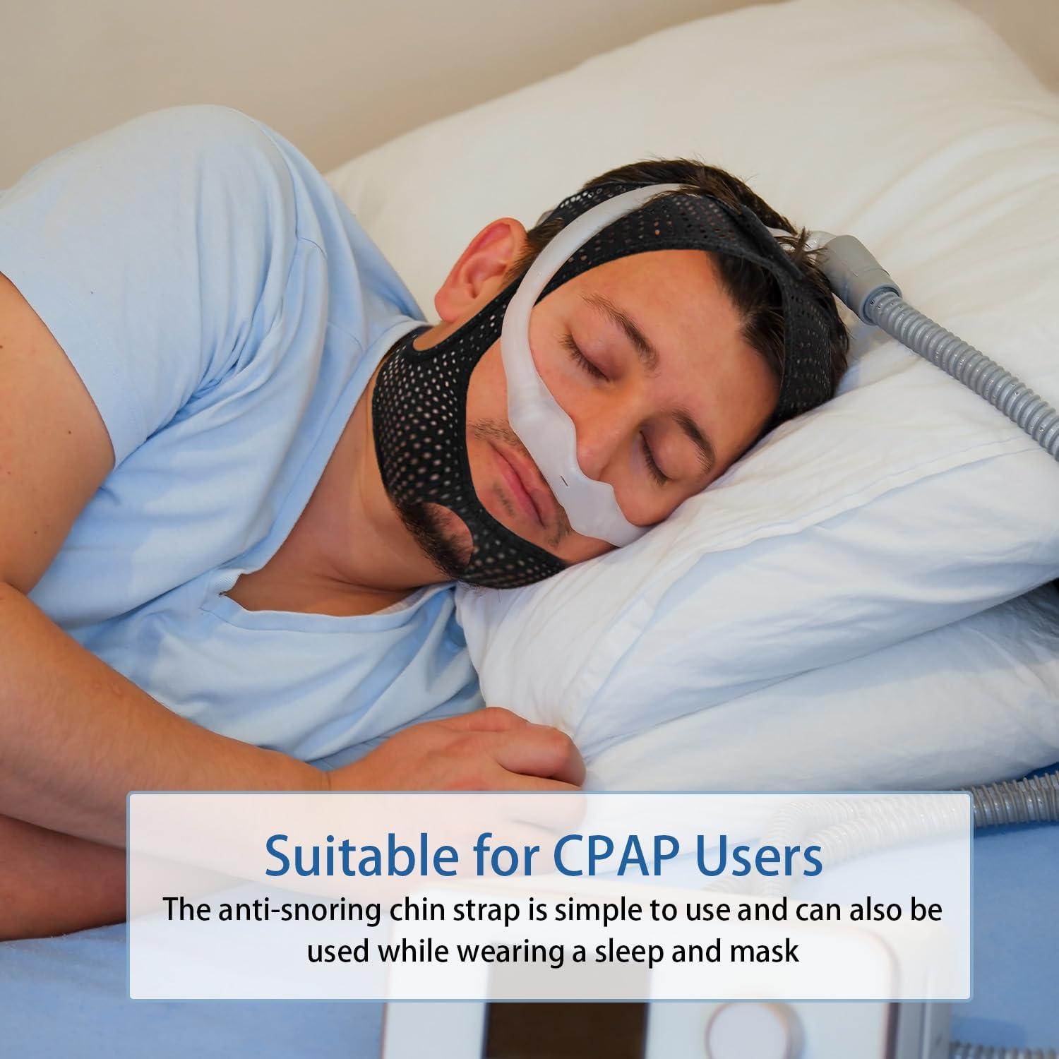 Correa para Barbilla Anti Ronquidos WOOWME Ajustable Negro L