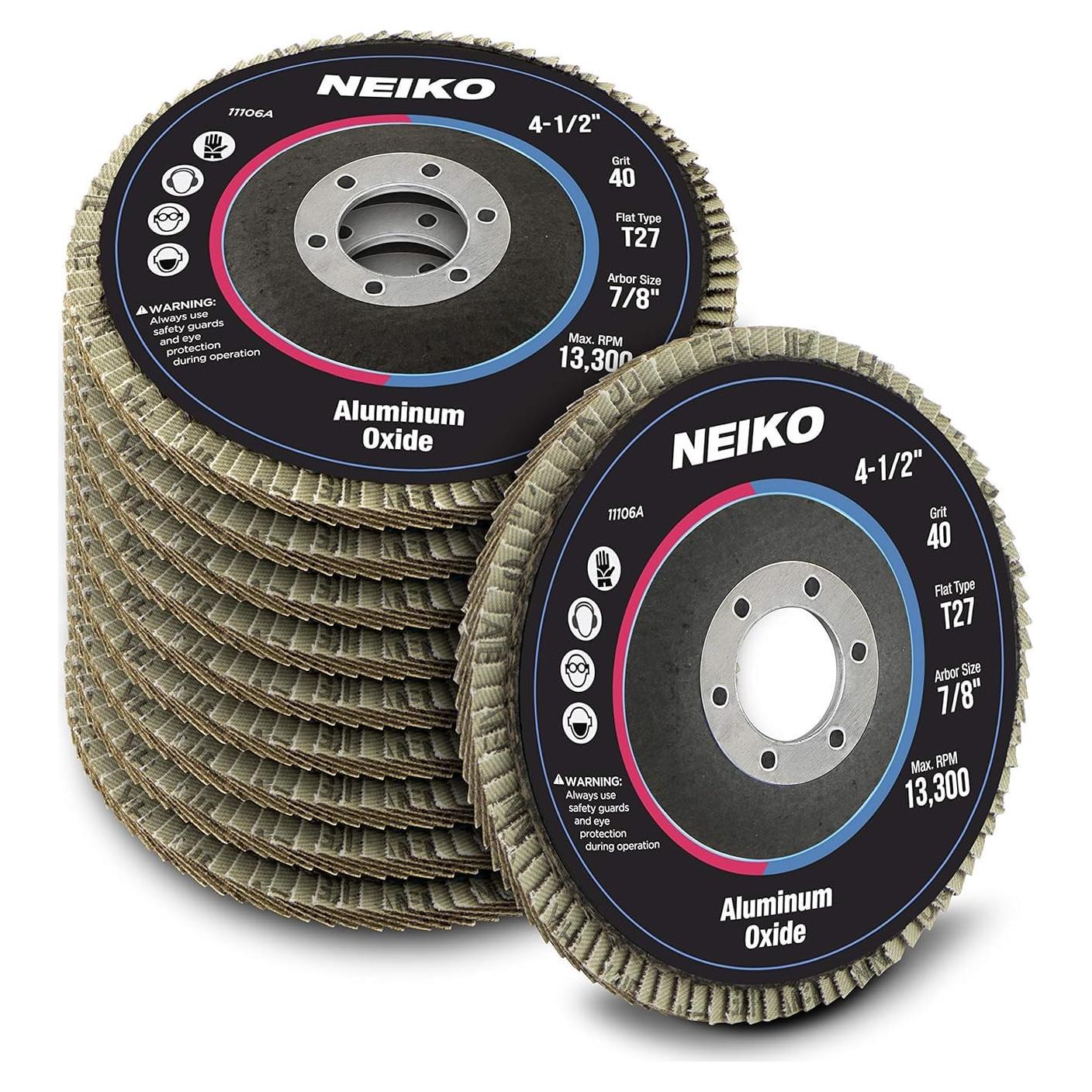 Discos de Aleta Neiko 11106A 10 Piezas 11.43 cm 40 Granos