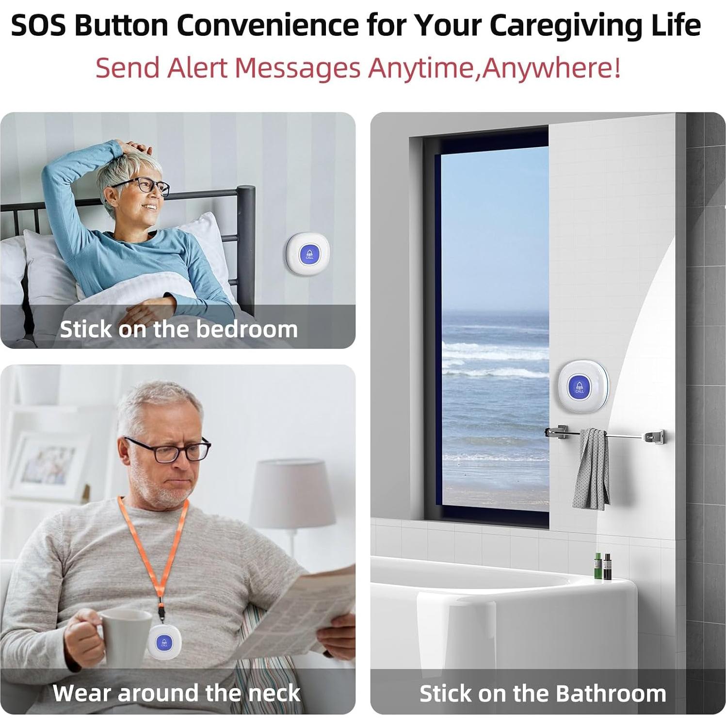 Sistema de Botón de Llamada Inalámbrico CallToU 2 Receptores 3 Botones