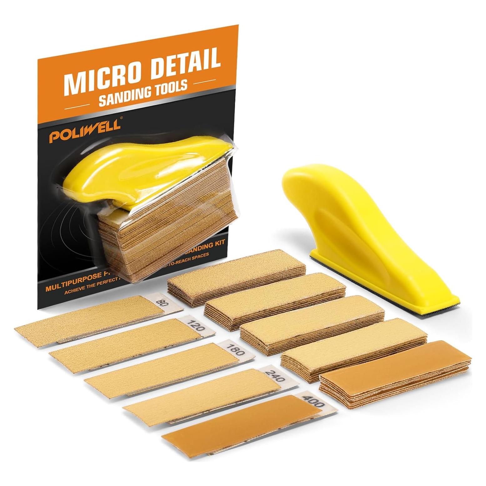 Kit de Lijado Micro POLIWELL 50 PCS - Lijadora Mini Detallada