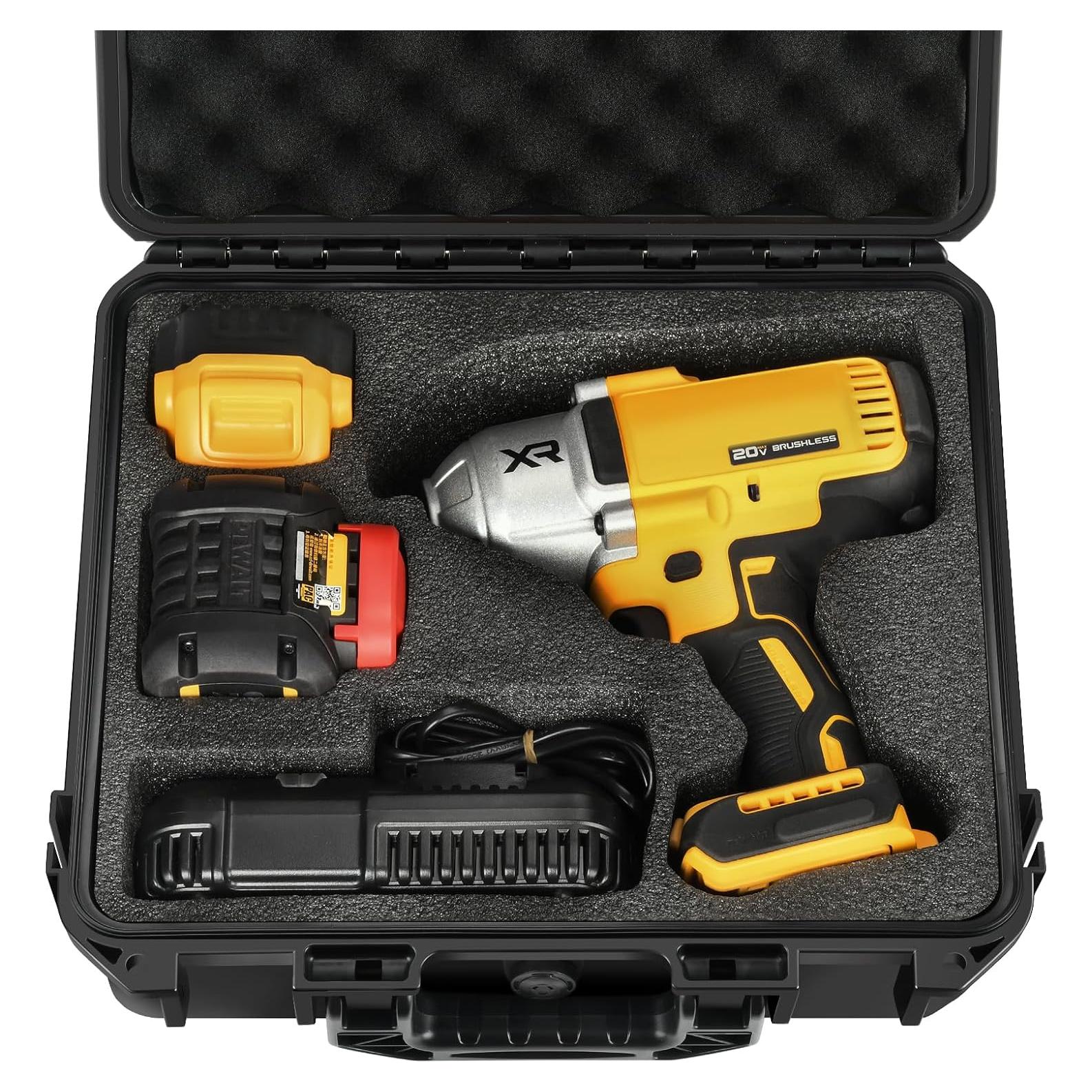 Case for Dewalt Impact and Torque Wrench - Waterproof Hard Tool Box for Dewalt Set, Power Tool Combo Kit Bag for Atomic 20V 2/1 3/4 3/8 Inch Cordless Torque Wrenches/Battery/Charger (Case Only)